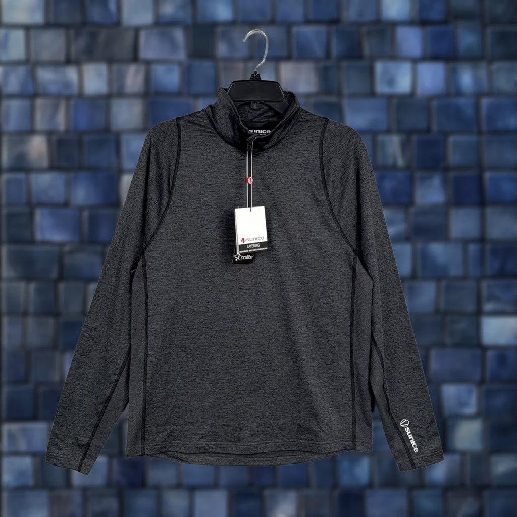 Obey Sunice Pullover Mens Small Charcoal Tobey Lightweight Coollite Golf Layering NWT - Vertical Stripe Size US S / EU 44-46 / 1 - 1 Thumbnail