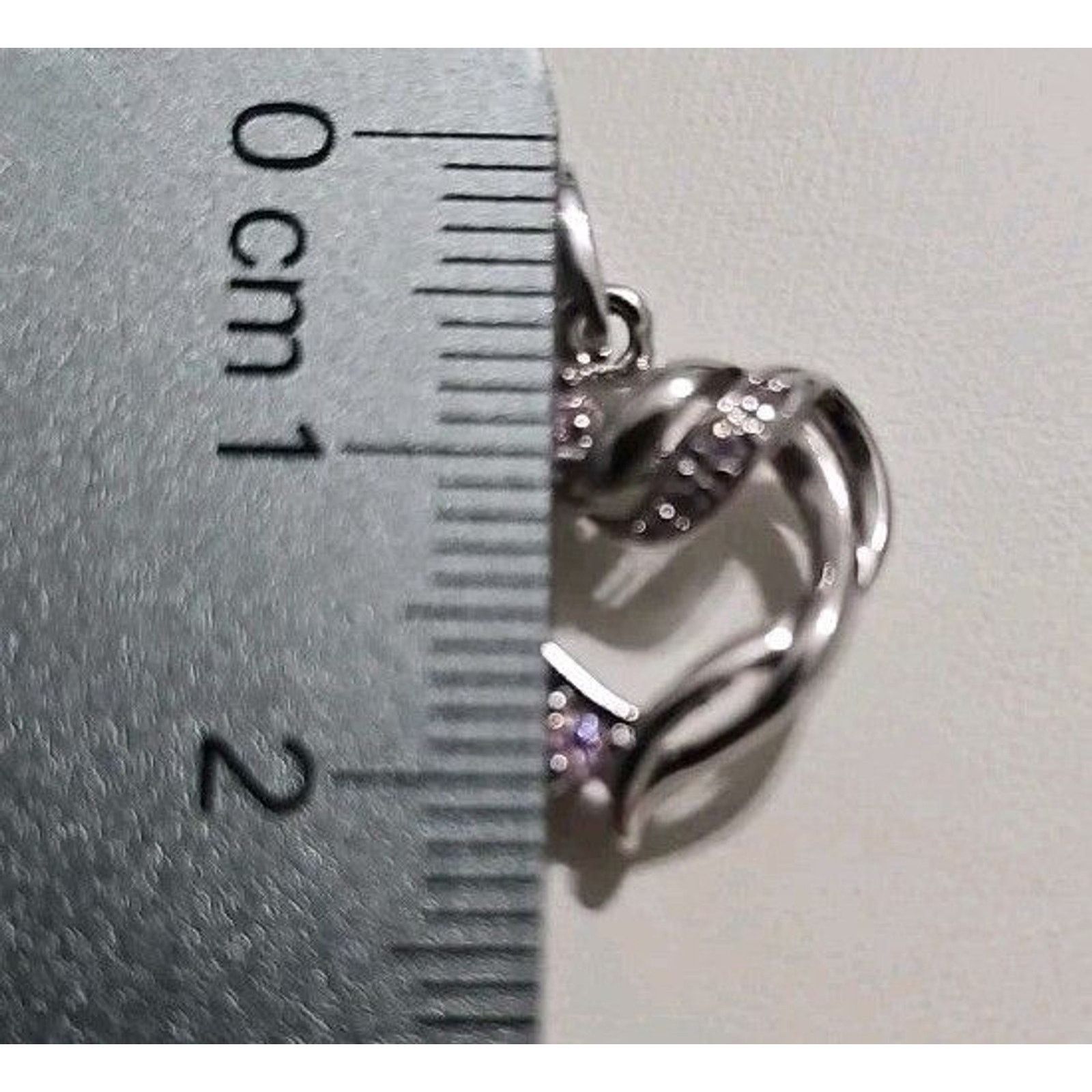 Other Sterling Silver 925 Pink Stone Heart Pendant Charm Size ONE SIZE - 9 Thumbnail