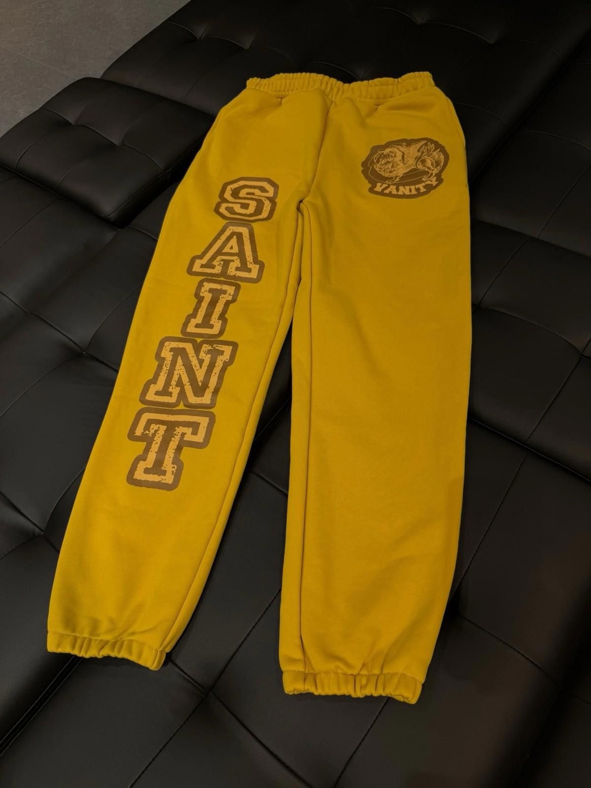 Saint Vanity Size M - Saint Vanity Varsity Sweatpants Yellow NEW 2025 Size US 32 / EU 48 - 2 Thumbnail