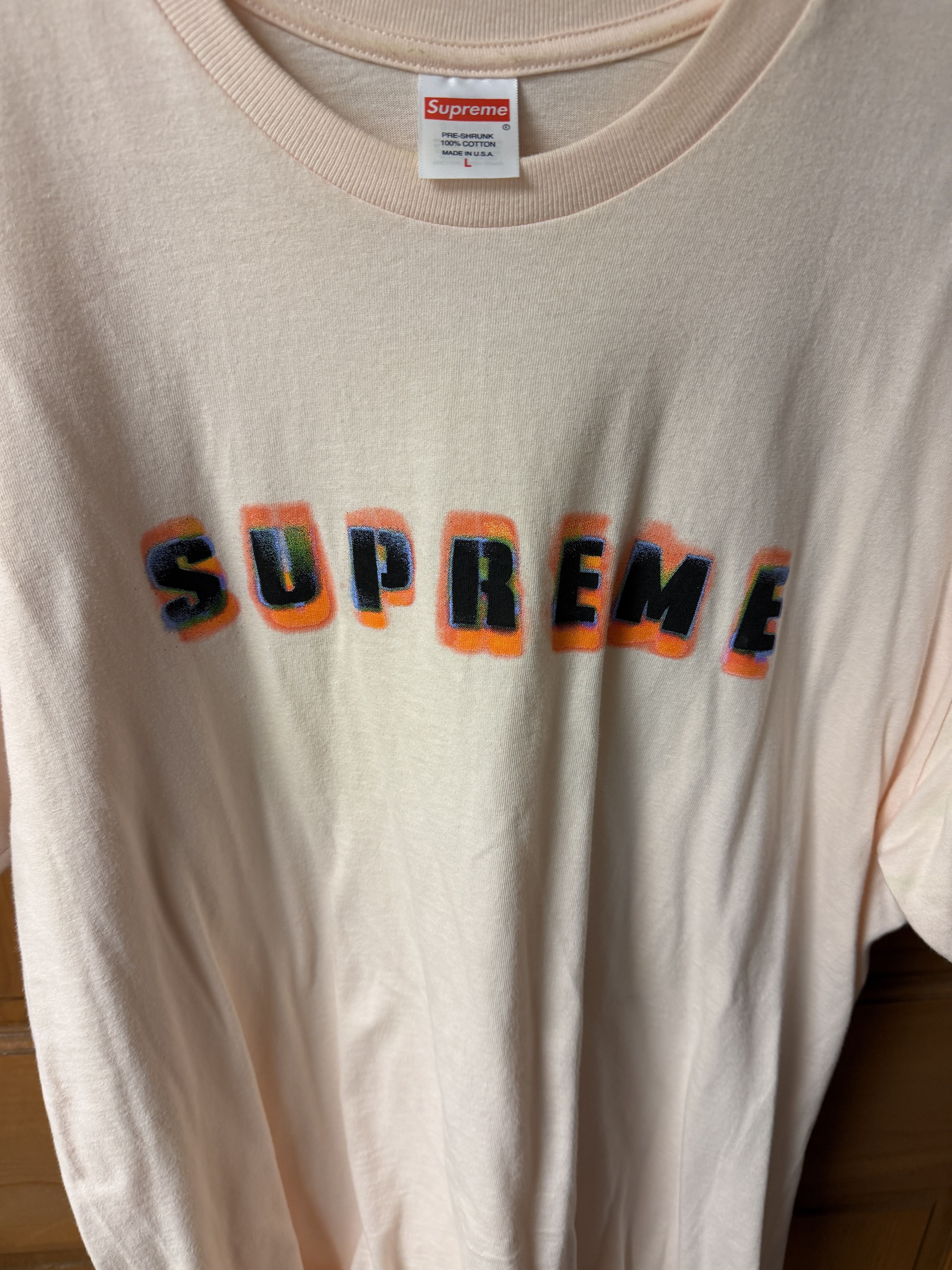 Supreme Supreme Men's Light Peach T-shirt Size Large In Great Shape! Size US L / EU 52-54 / 3 - 2 Thumbnail