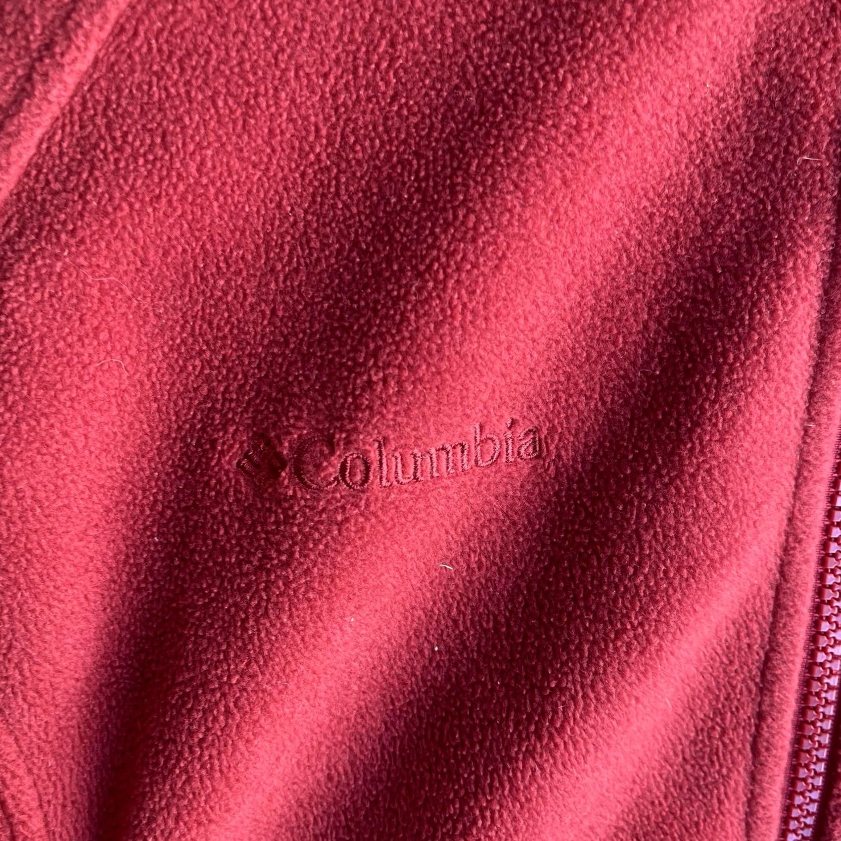 Vintage Columbia Jacket Womens M Red Full Zip Pockets Lightweight Outdoor Fleece Size M / US 6-8 / IT 42-44 - 2 Thumbnail