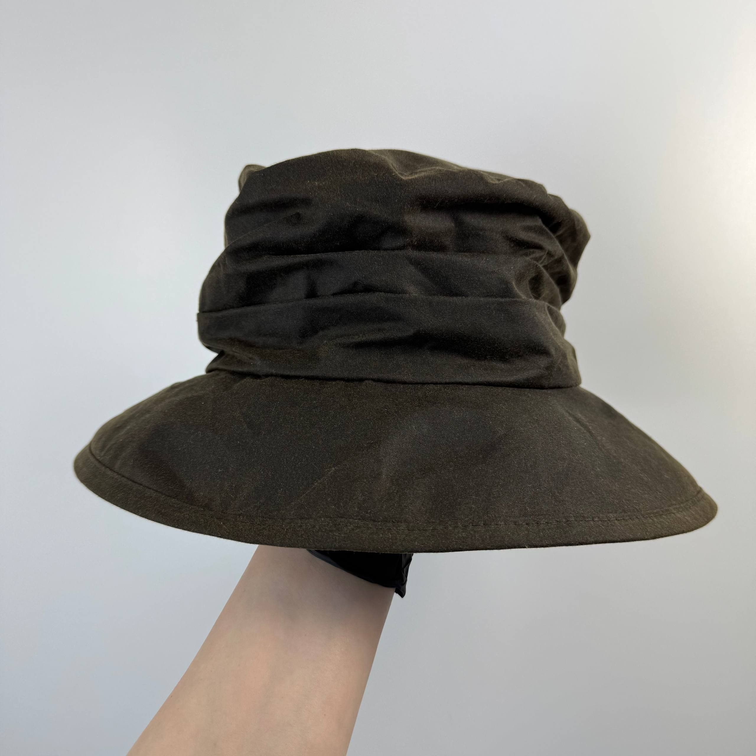 Barbour Barbour Waxed Rain Hat Olive Green Bucket Hat Size L Size 36 - 3 Thumbnail