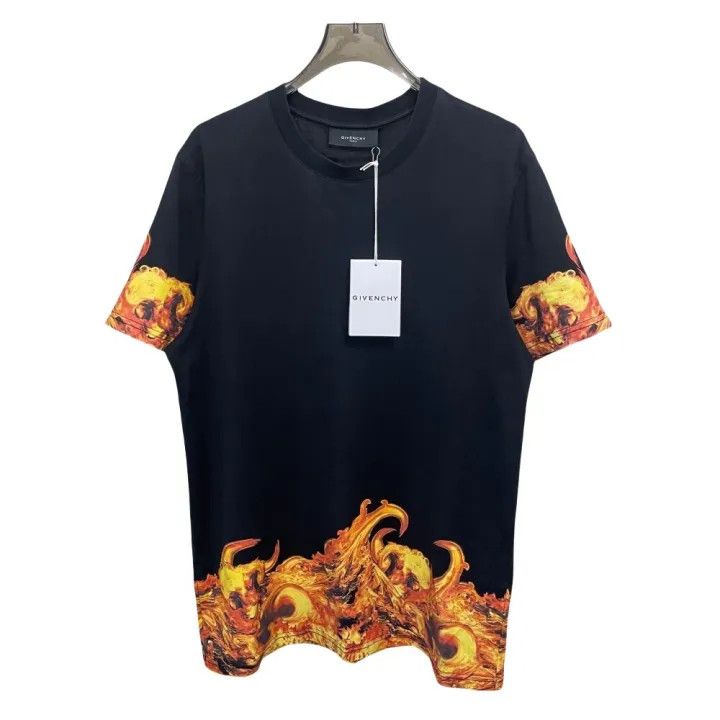 Givenchy Flame Print Short Sleeve T-Shirt