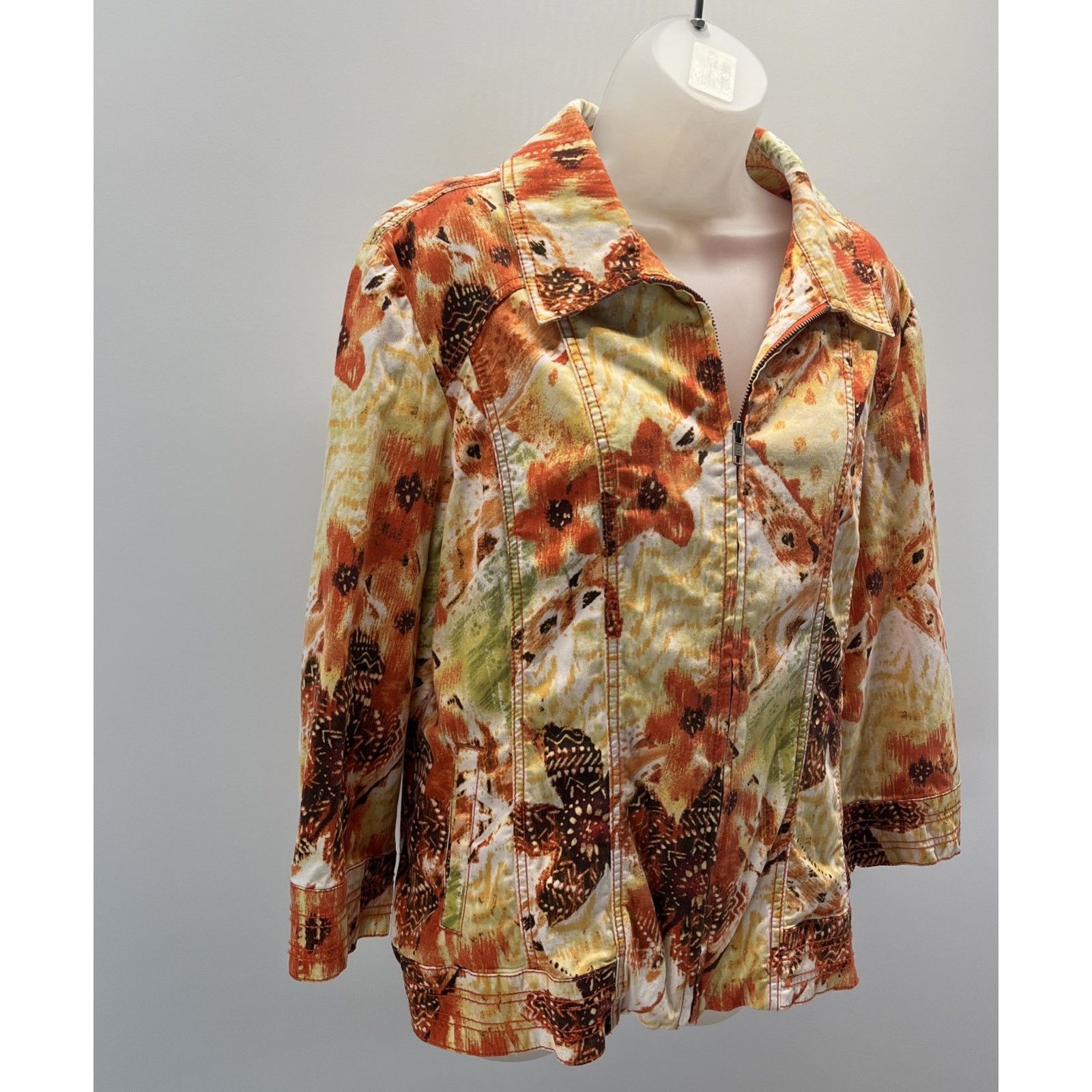 Chicos Chicos Jacket Size 3 Women Size XL Long Sleeve Yellow Orange Size XL / US 12-14 / IT 48-50 - 2 Thumbnail