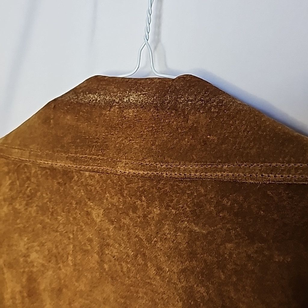 Leather Q BRAND Italy leather suede tan button down jacket sz Small Size US S / EU 44-46 / 1 - 9 Thumbnail