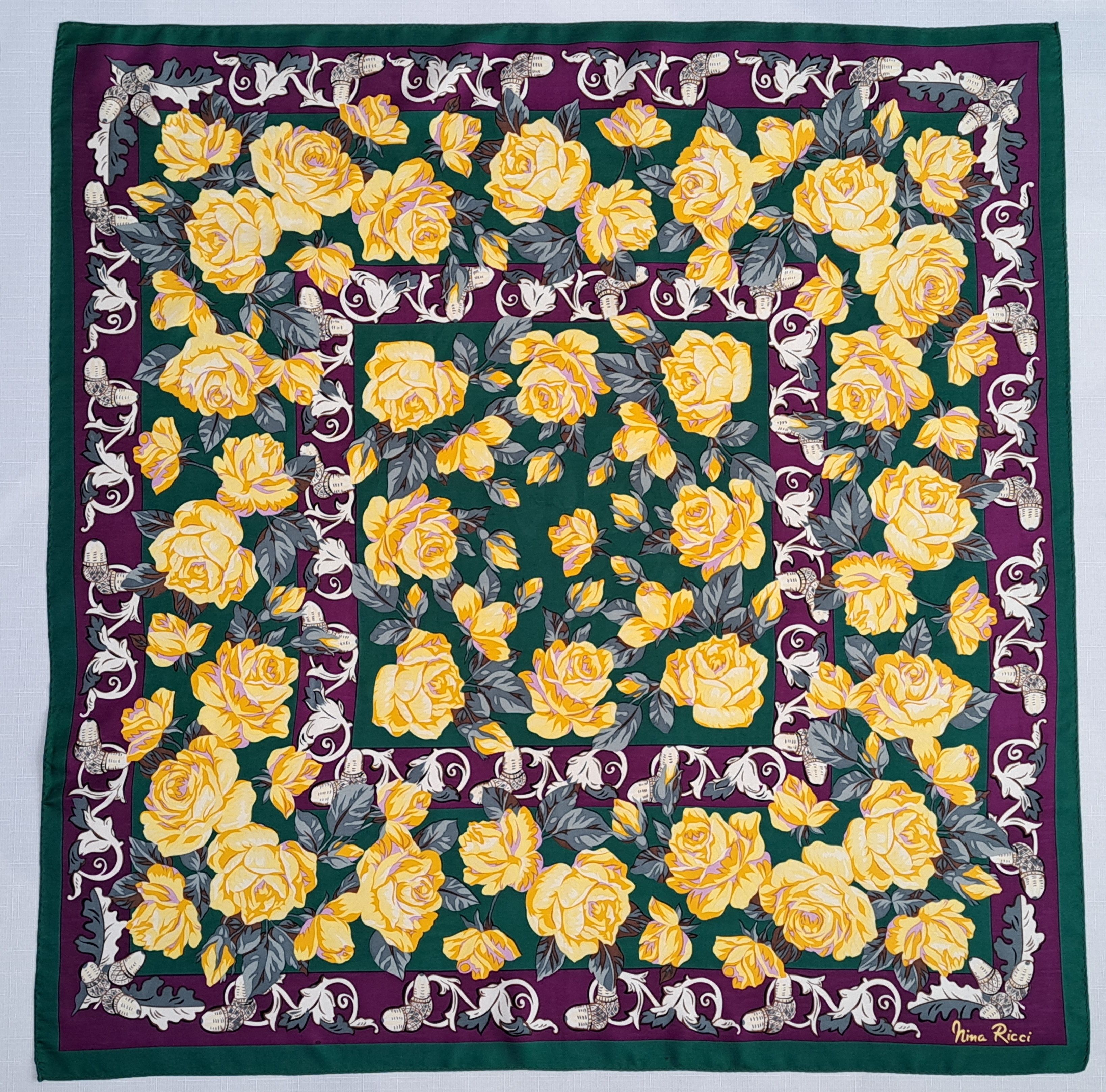 Nina Ricci × Vintage Vintage Nina Ricci silk flower scarf. Size ONE SIZE - 2 Thumbnail