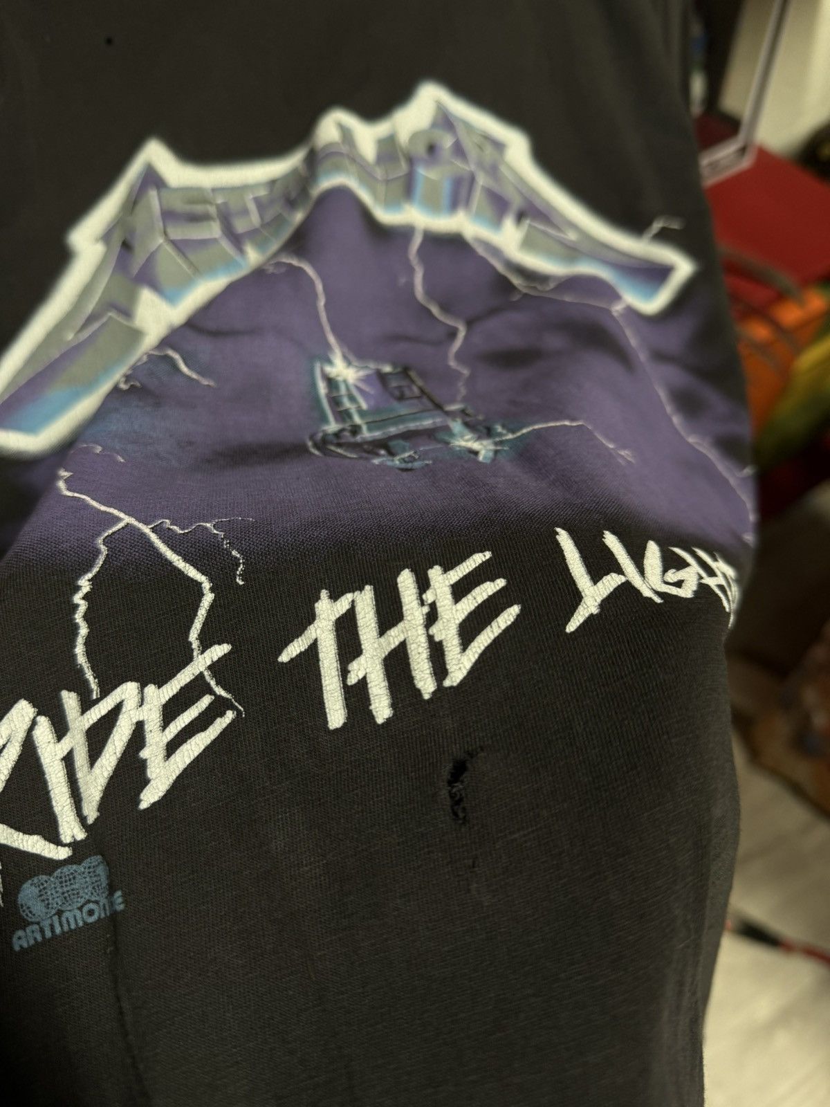 Vintage Vintage 1994 Metallica Ride The Lightning Band T-Shirt Large Size US L / EU 52-54 / 3 - 11 Thumbnail