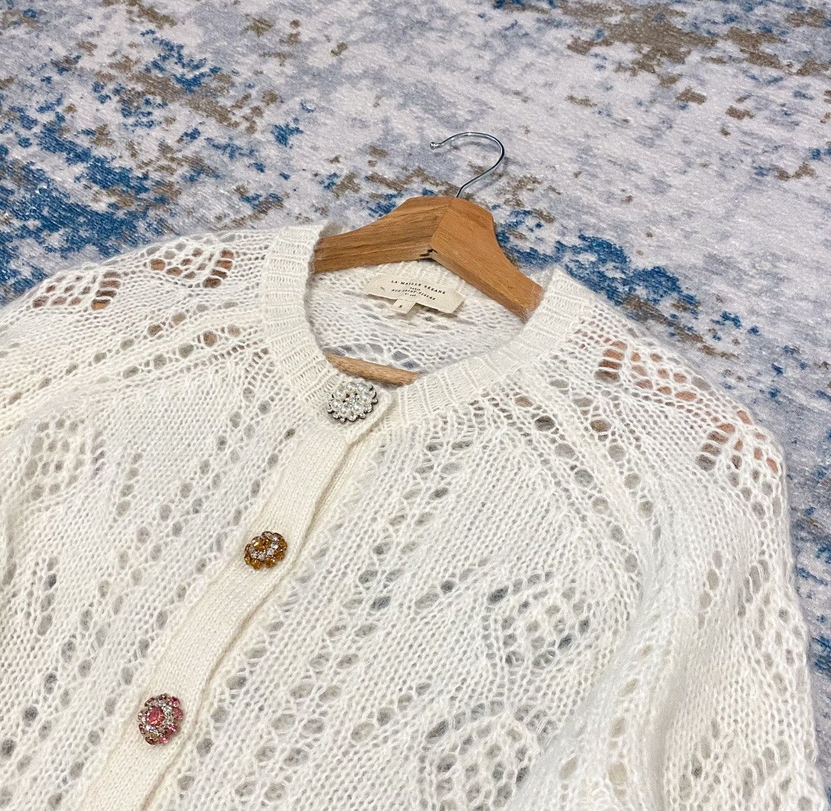 Sezane La Maille Sezane Paris Wool and Kid Mohair Cardigan Size S / US 4 / IT 40 - 9 Thumbnail