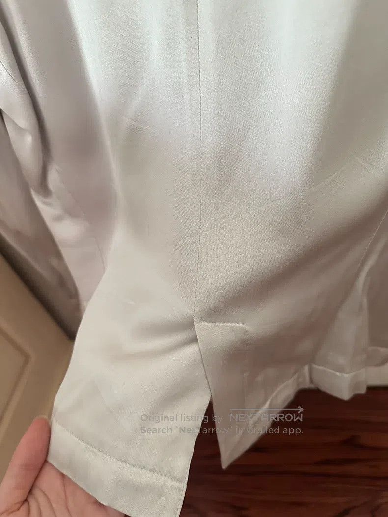 Ann Demeulemeester Ann Demeulemeester Silver White Silk Blazer Size S / US 4 / IT 40 - 4 Thumbnail