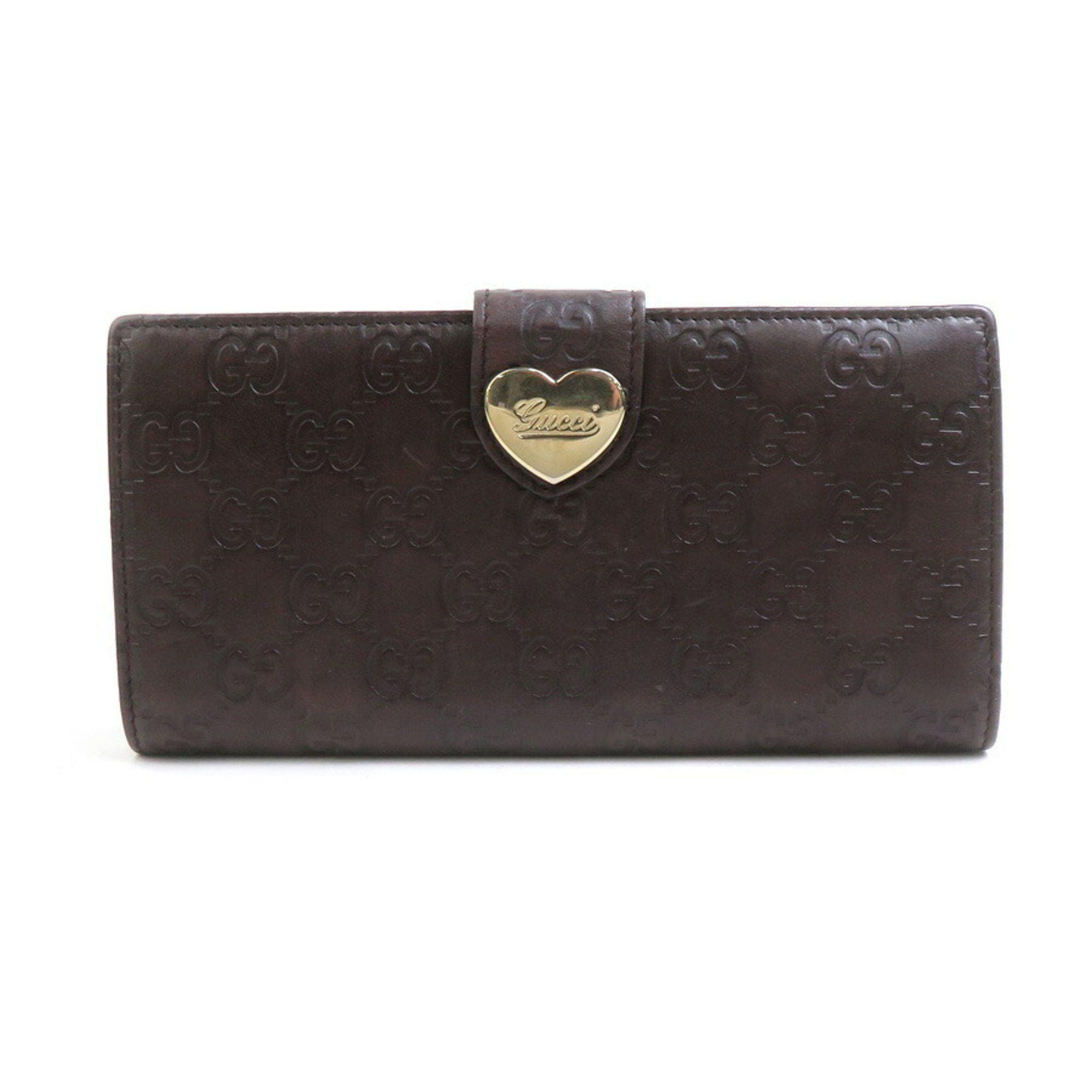 Gucci Gucci Bifold Long Wallet Guccissima Leather Dark Brown and Gold Women's 203550 e60795g Size ONE SIZE - 1 Thumbnail