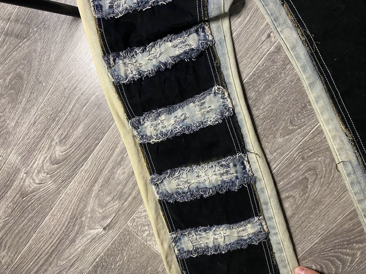 Japanese Brand Avantgarde Kingz Washed Straight Jeans Patchwork Opium Y2K Size US 29 - 7 Thumbnail