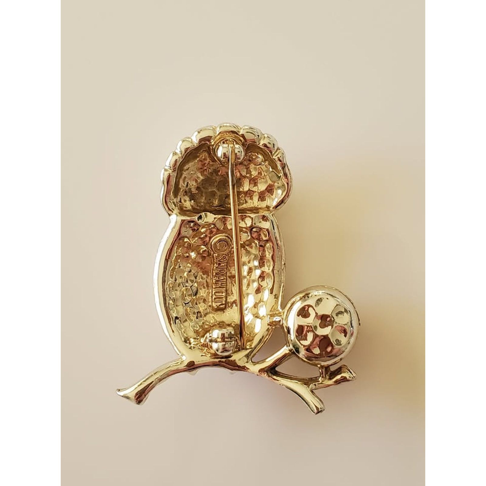 Other Vintage Sarah Coventry Faux Pearl and Green Eyes Owl Brooch Size ONE SIZE - 2 Thumbnail