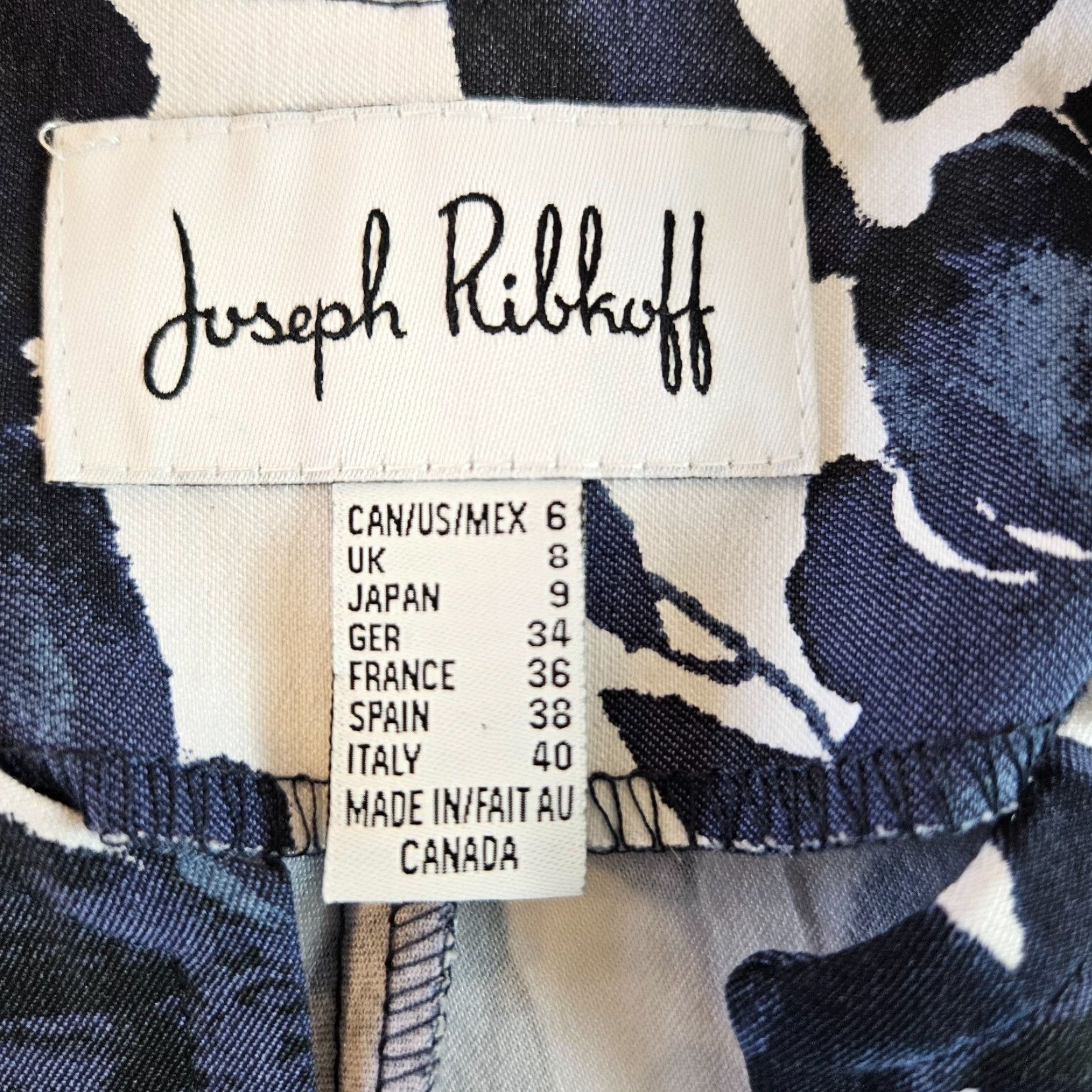 Joseph Ribkoff Joseph Ribkoff Womens Dress 6 Blue White Floral 3/4 Sleeve Zip Front Rayon Knee Length Womens Size M / US 6-8 / IT 42-44 - 6 Thumbnail