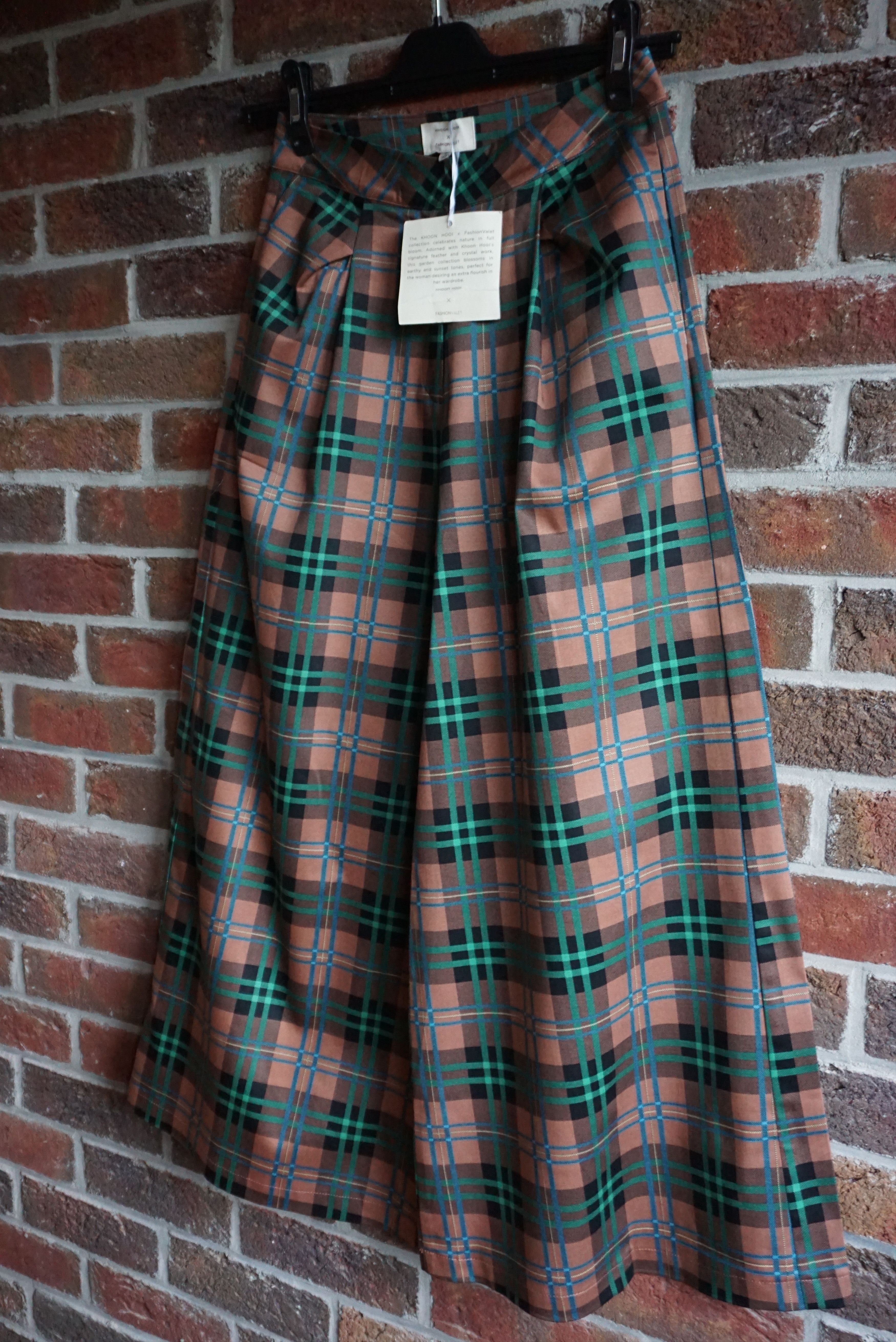 Designer KHOON HOOI UK 8 36 S checked trousers palazzo pants Size 27" / US 4 / IT 40 - 16 Thumbnail