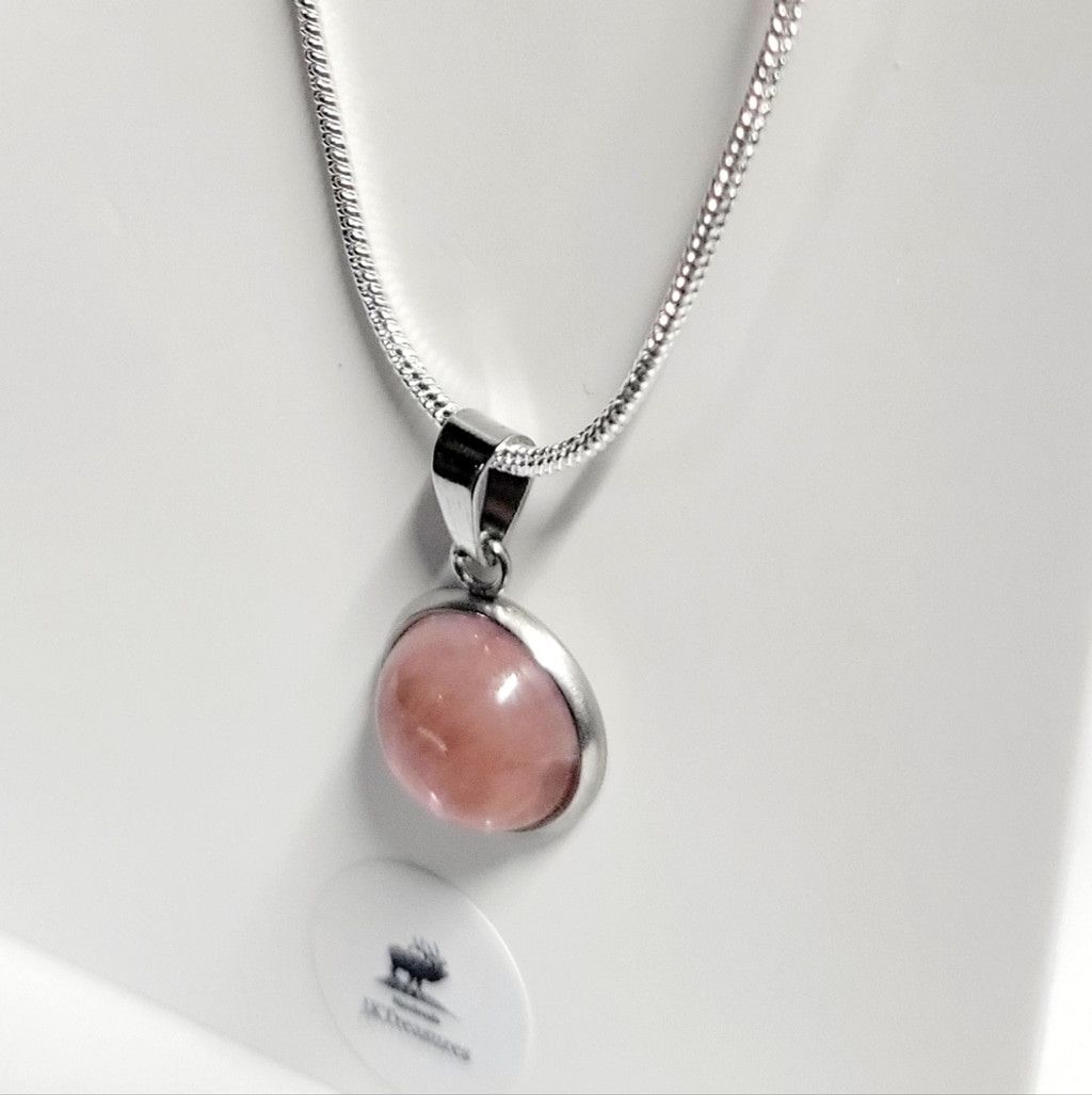 Handmade Natural Rose Quartz Pendant 925 Sterling Silver Necklace Size ONE SIZE - 3 Thumbnail