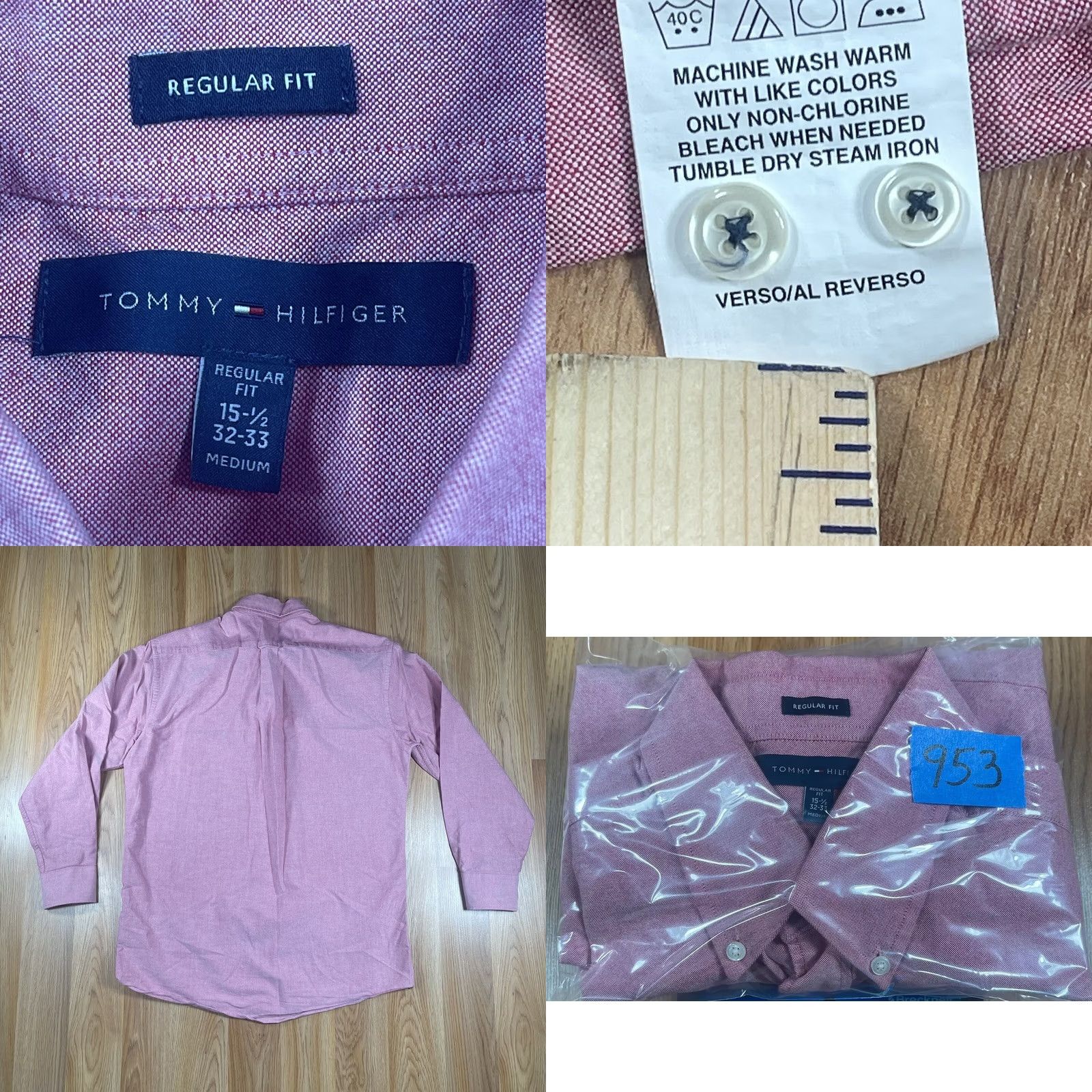 Tommy Hilfiger Tommy Hilfiger Shirt Mens 15 1/2 32-33 Regular Fit Long Sleeve Button Down Dress Size 42R - 8 Thumbnail