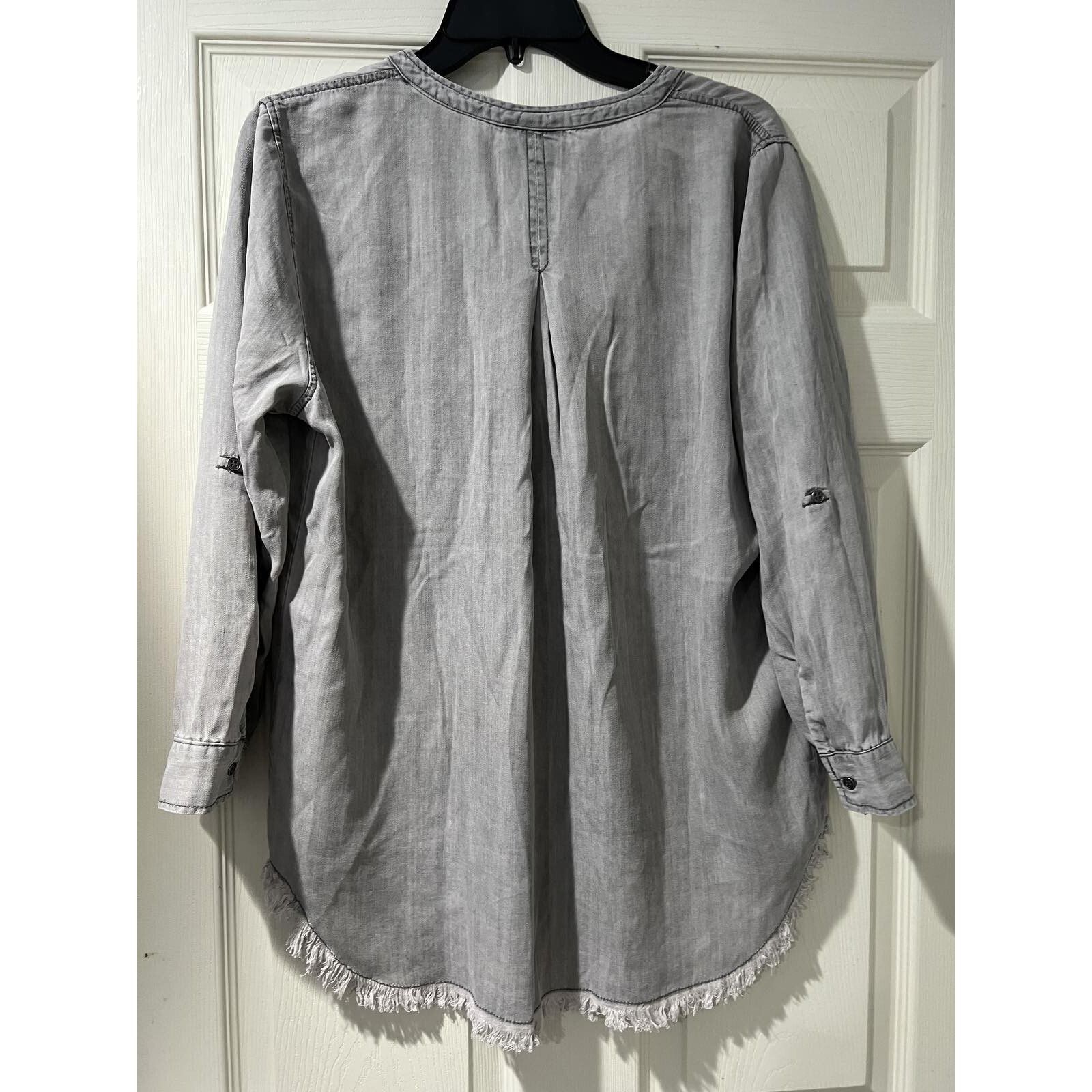 & Other Stories Hester & Orehard Split Neck Fringe Top Gray Size M A003288 Size M / US 6-8 / IT 42-44 - 9 Thumbnail