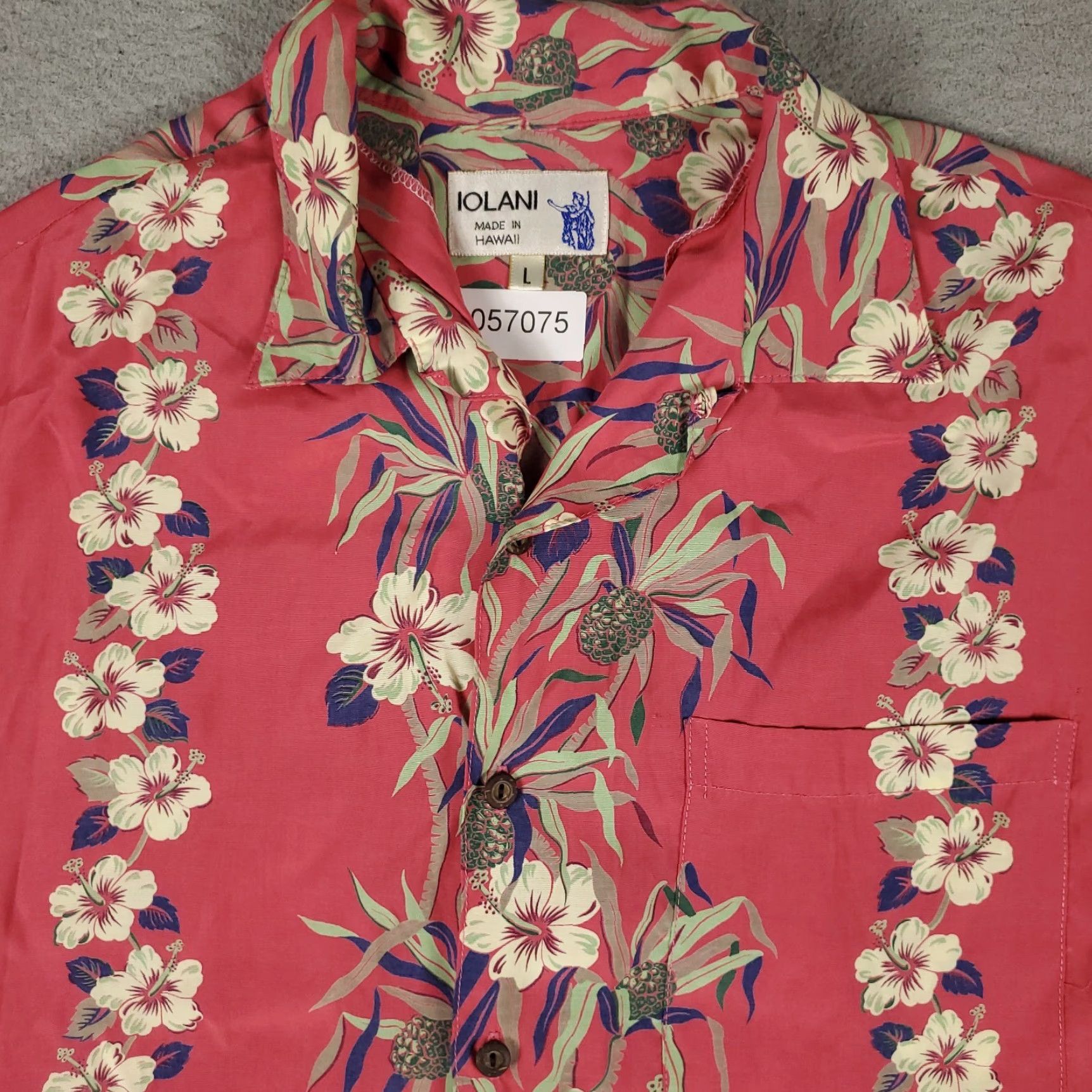 IOLANI VINTAGE IOLANI Hawaiian Shirt Mens Large Pink Geometric Rayon Button-Up Aloha Size US L / EU 52-54 / 3 - 2 Thumbnail