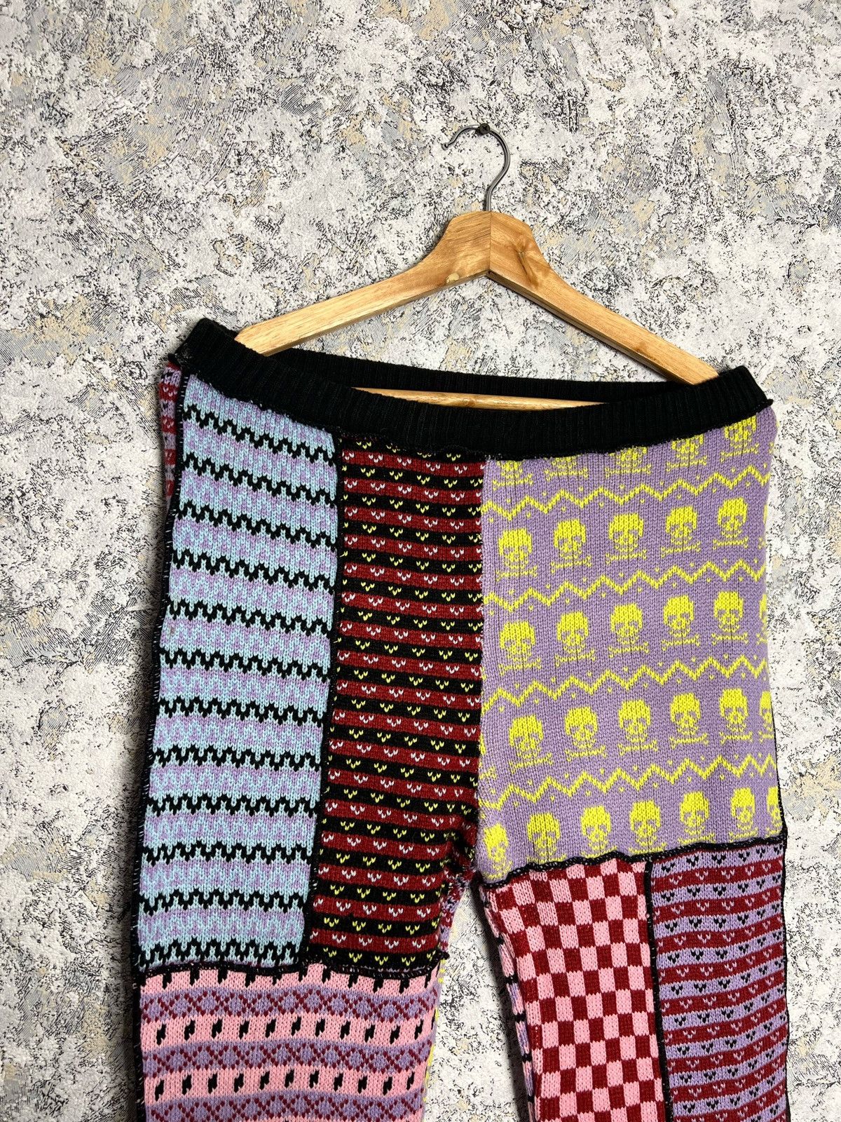 Designer × The Ragged Priest The Ragged Priest Mix Knit Multicolor Flare Trousers Pants Size 25" / US 0 / IT 36 - 2 Thumbnail