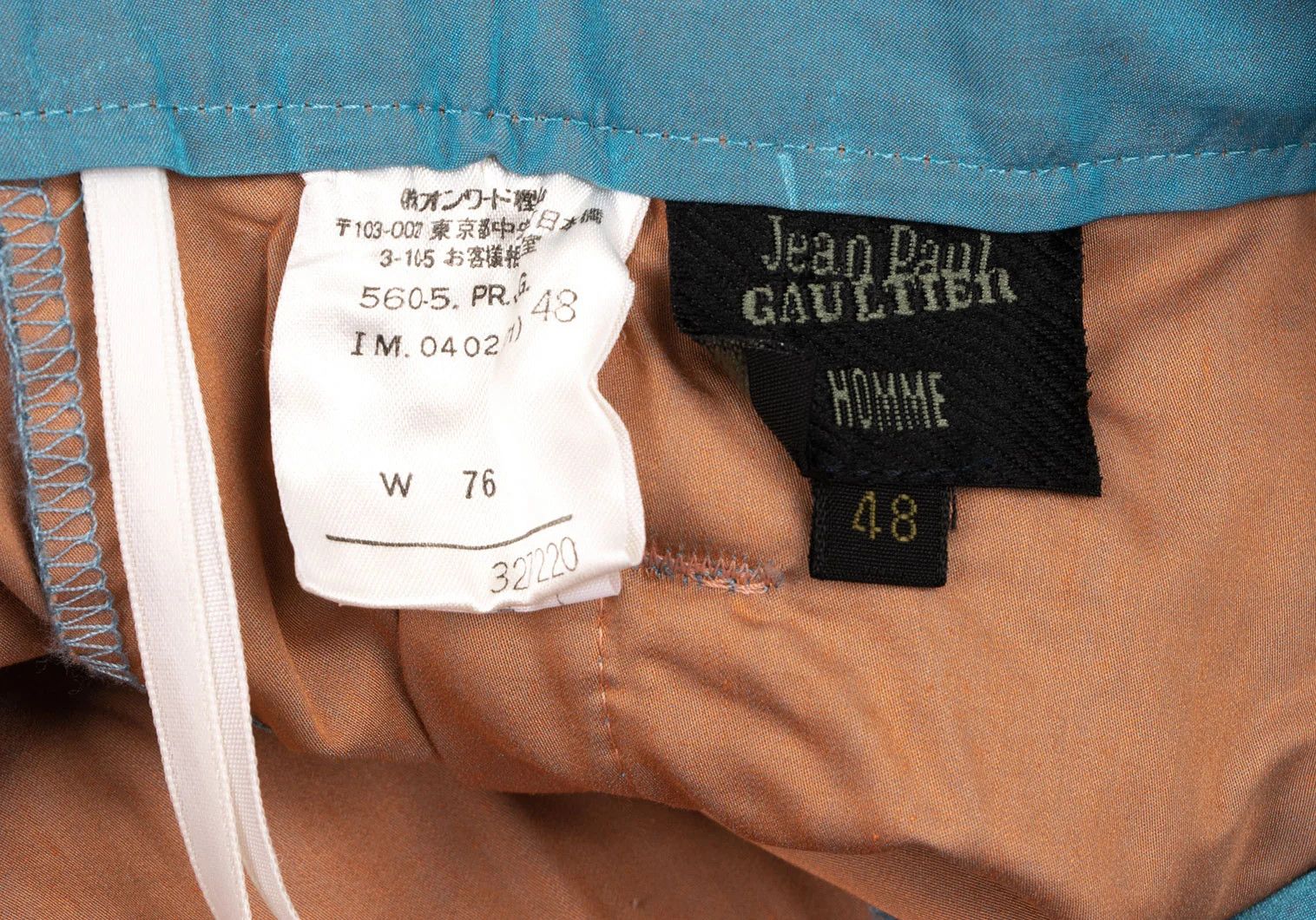 Jean Paul Gaultier Cotton-Poly Casual Pants in Light Blue, Size 48 Size US 32 / EU 48 - 16 Thumbnail