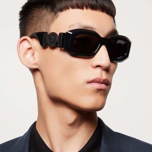 image of New Versace Ve4425U - 536087 Medusa Sunglasses in Black, Men's