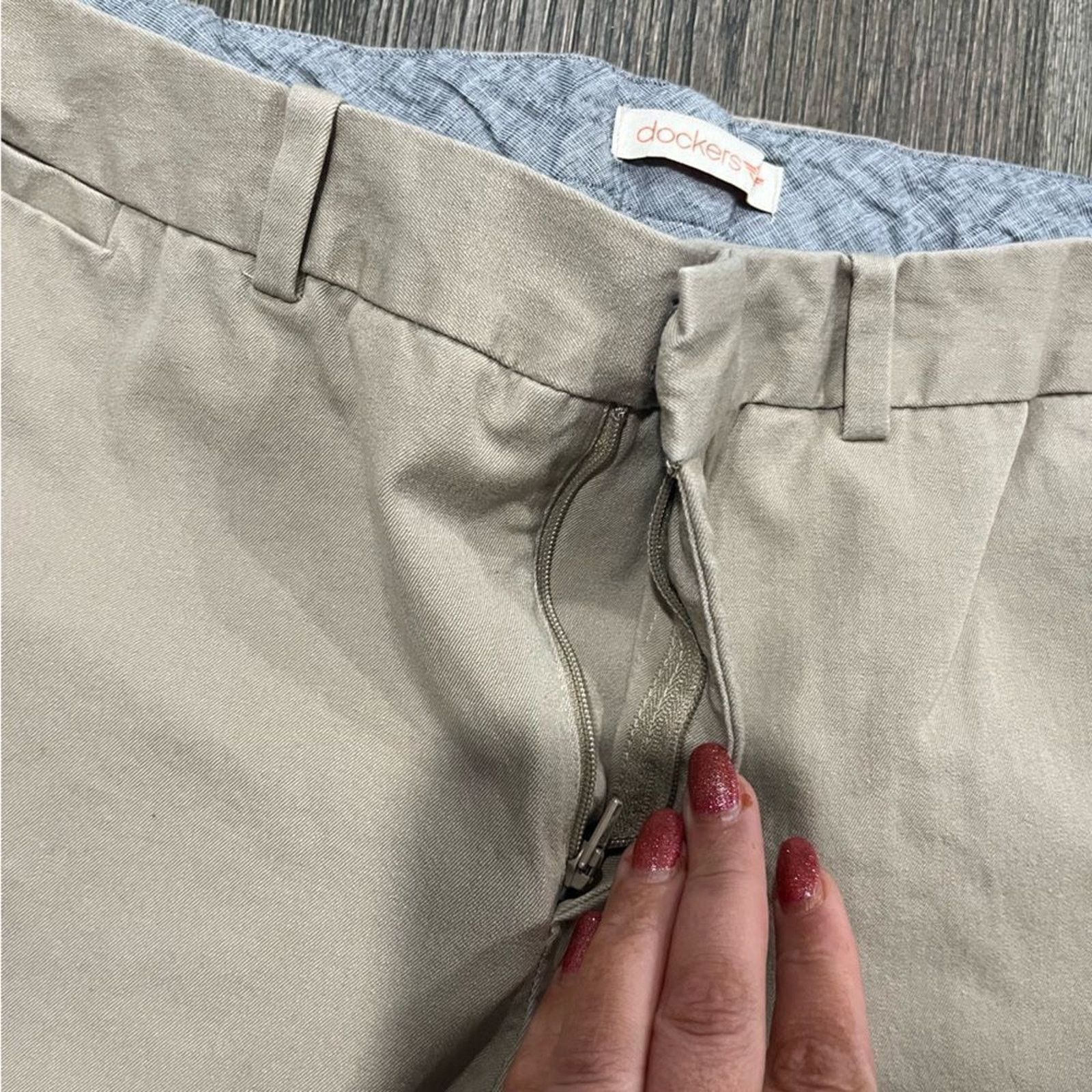 Dockers Dockers Khaki Dress Pants Straight Leg Flat Front Mid Rise12 Size 34" / US 12 / IT 48 - 4 Thumbnail