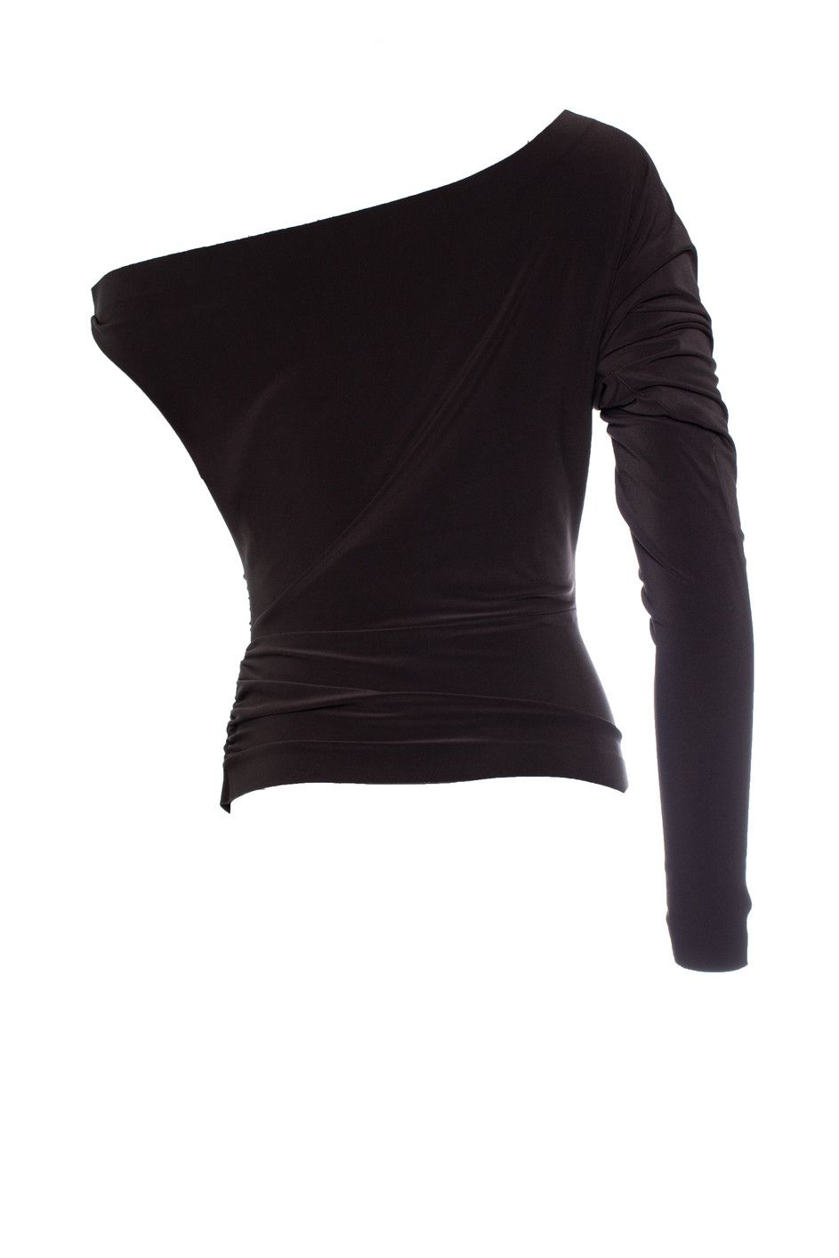 Norma Kamali Norma kamali, brown stretch one sleeved top Size S / US 4 / IT 40 - 3 Thumbnail