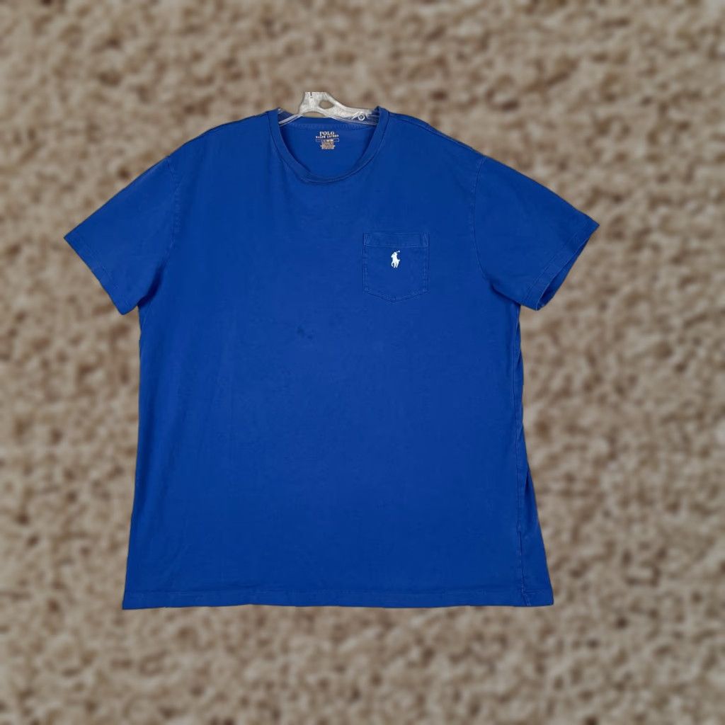 Ralph Lauren Ralph Lauren Classic Fit Crew Neck Shirt Adult Large Blue Slim Cotton Short Sleeve Mens Size US L / EU 52-54 / 3 - 1 Thumbnail