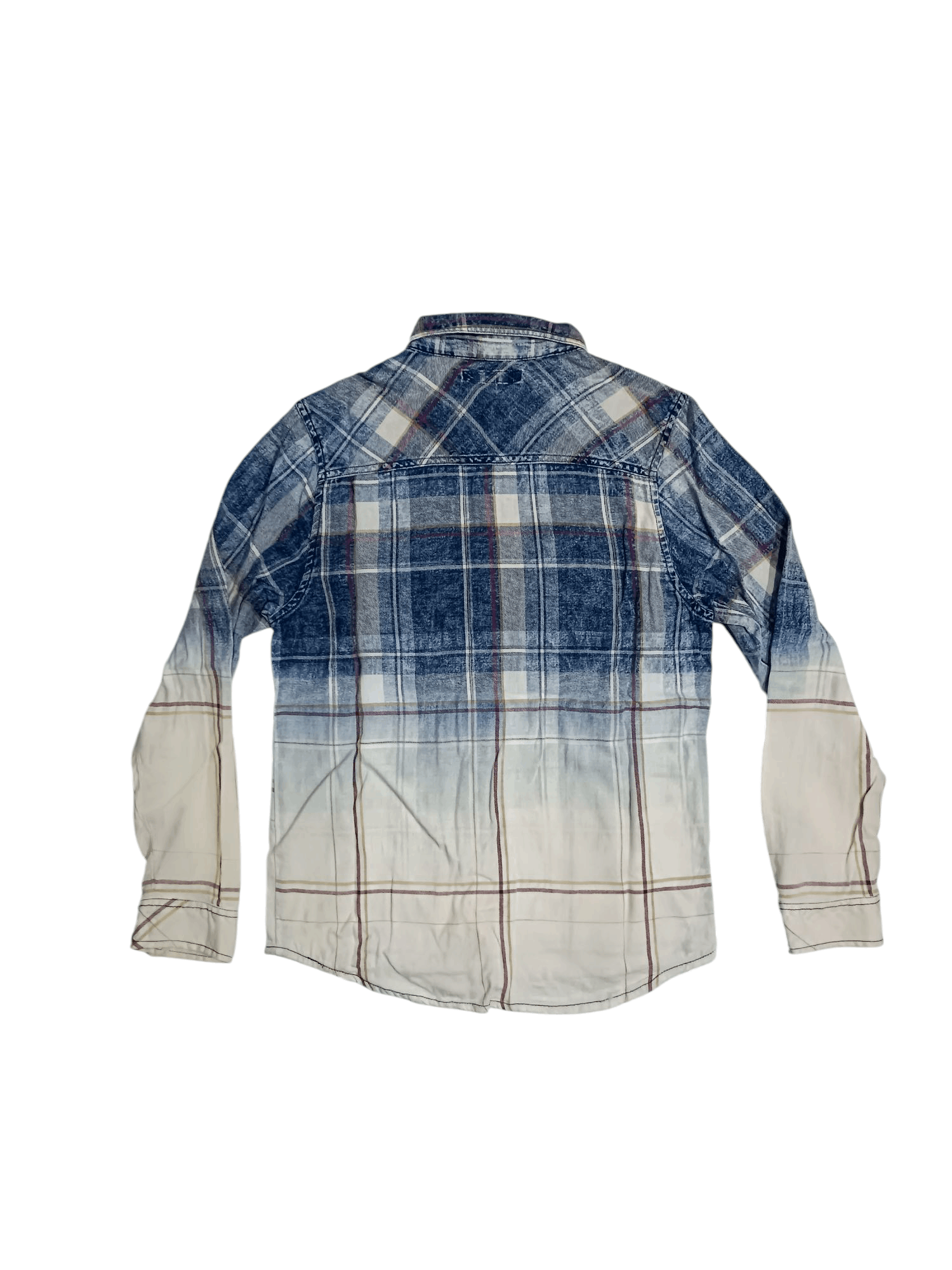 In The Attic × Japanese Brand In The Attic Indigo Dyed Gradient Check Long Sleeve Shirt Size US M / EU 48-50 / 2 - 7 Thumbnail