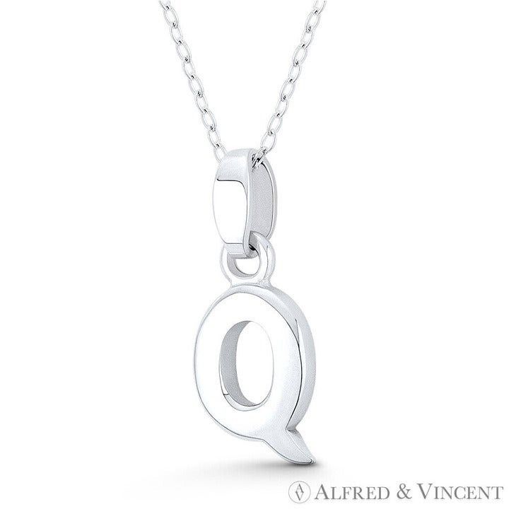 Other Initial Letter "Q" Charm 3D Pendant in .925 Sterling Silver Size ONE SIZE - 1 Preview