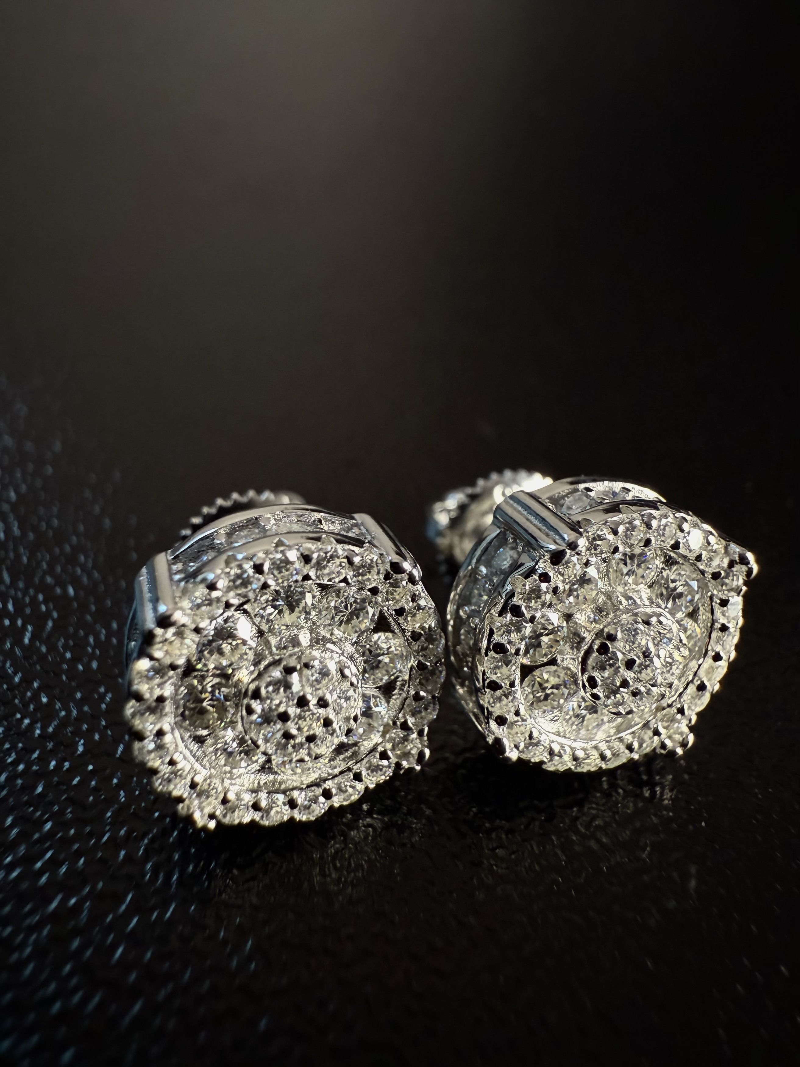 Other Royal Orbit Ice Crown moissanite Silver 925s earrings Size ONE SIZE - 3 Thumbnail