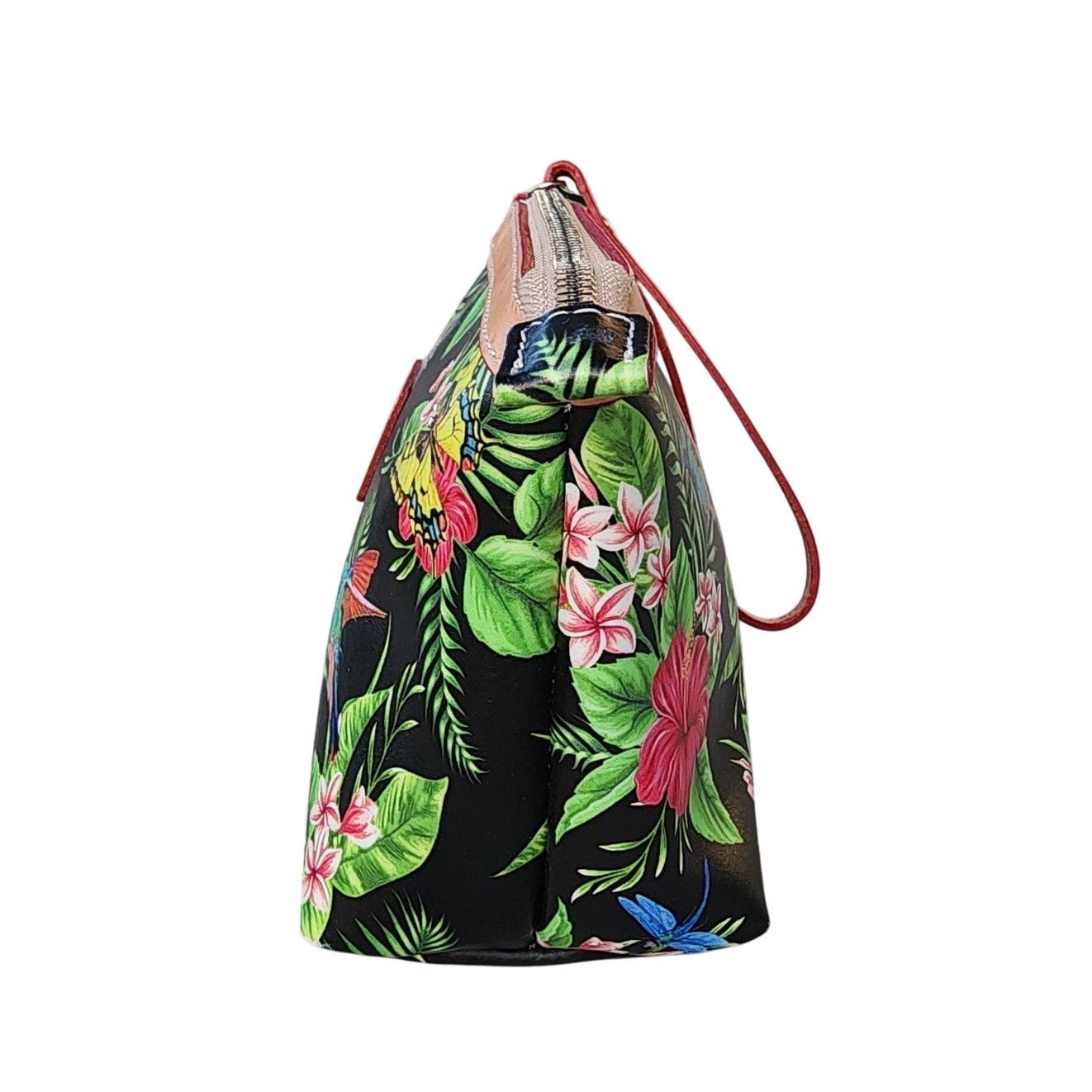 Designer Cavalcanti Tropical Floral Leather Pouch Wristlet Clutch Size ONE SIZE - 9 Thumbnail