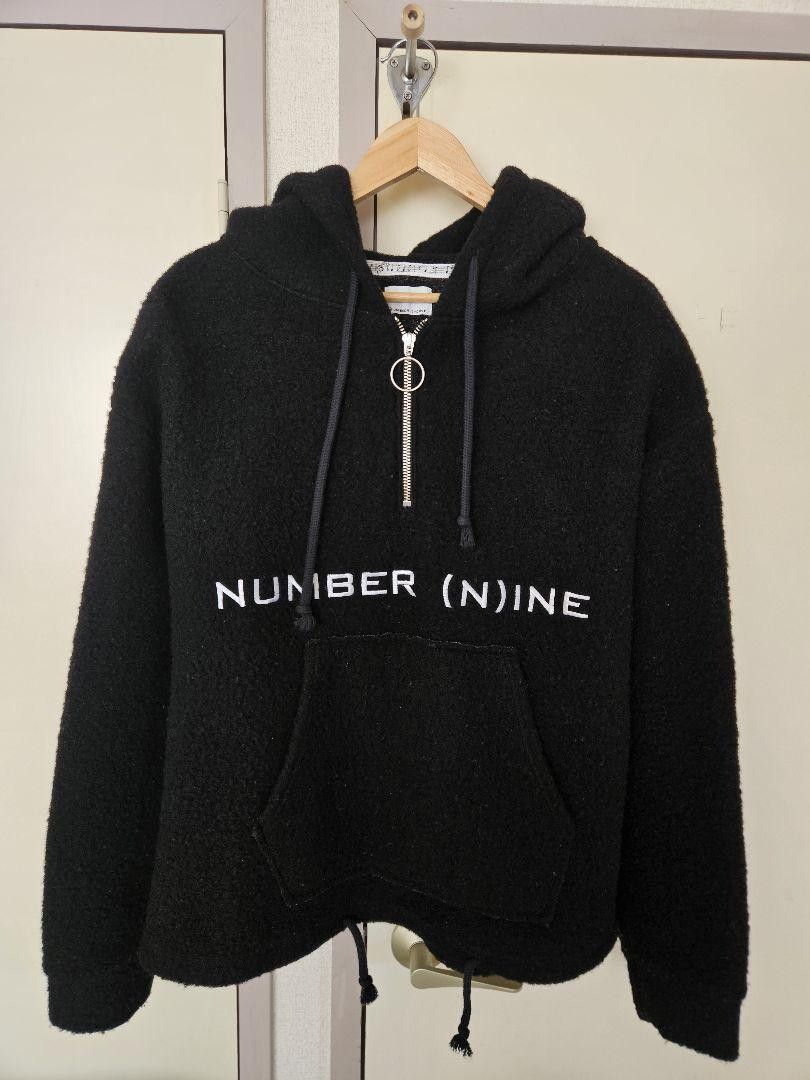 Number (N)ine Logo Half Zip Wool Hoodie Size US M / EU 48-50 / 2 - 1 Thumbnail