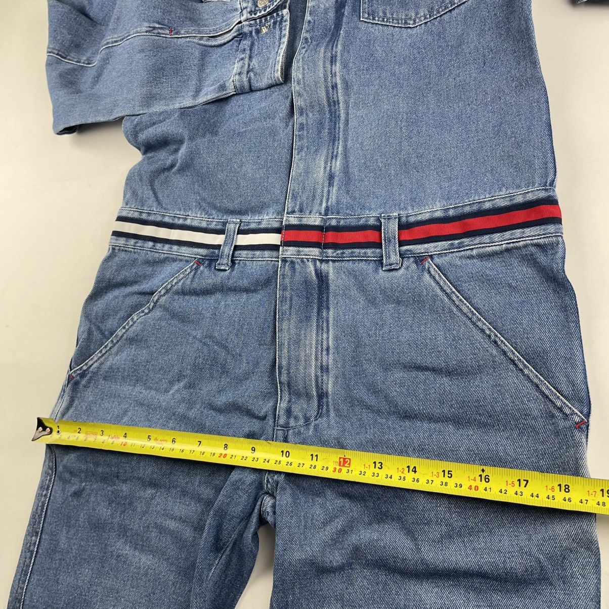 Tommy Hilfiger × Tommy Jeans × Vintage VTG Y2K TOMMY JEANS Hilfiger M Denim Jumpsuit Coverall slim Size M / US 6-8 / IT 42-44 - 14 Thumbnail