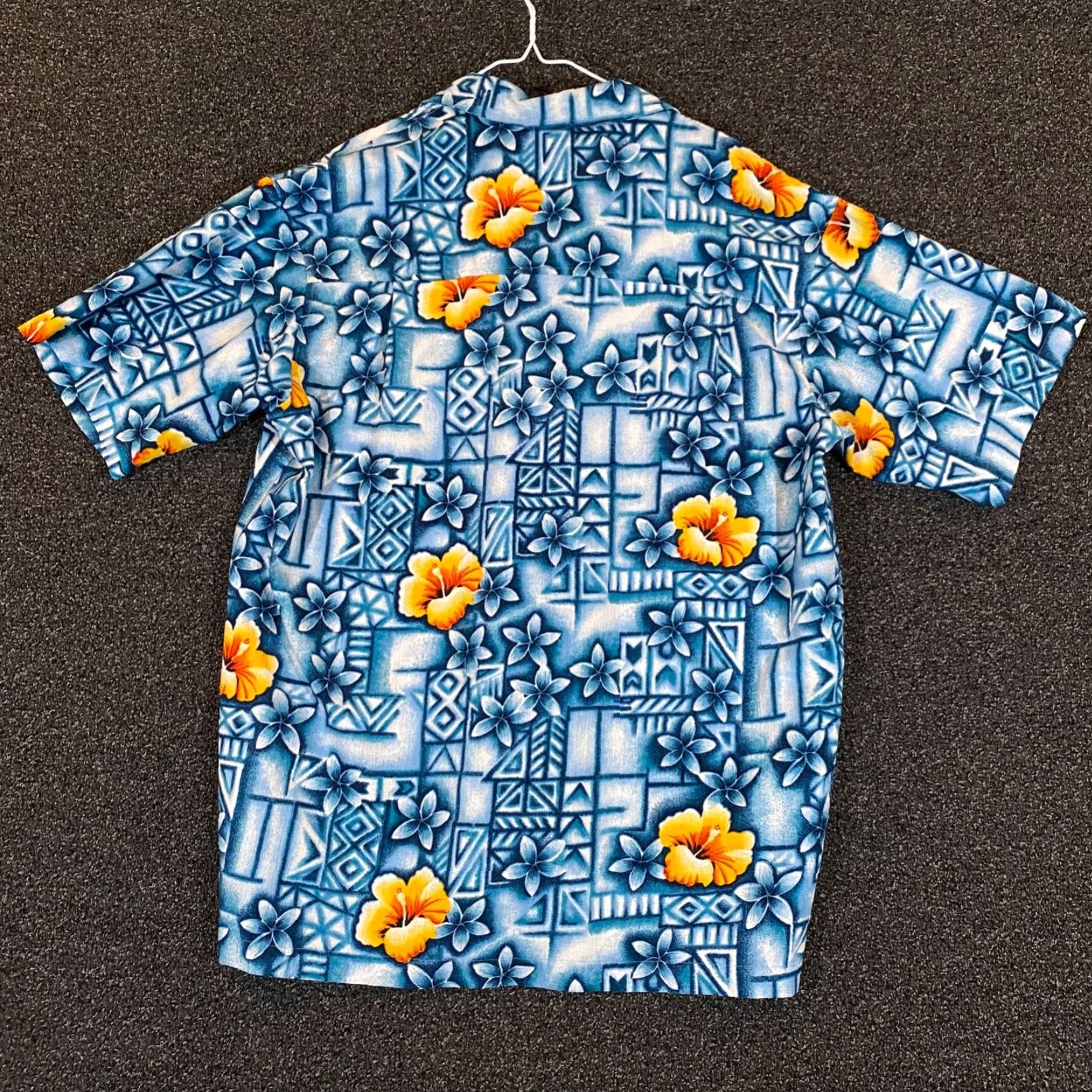 Vintage Good Vibes Shirt Mens XL Blue Floral Hawaiian Tropical Button Up S/S Size US XL / EU 56 / 4 - 6 Thumbnail