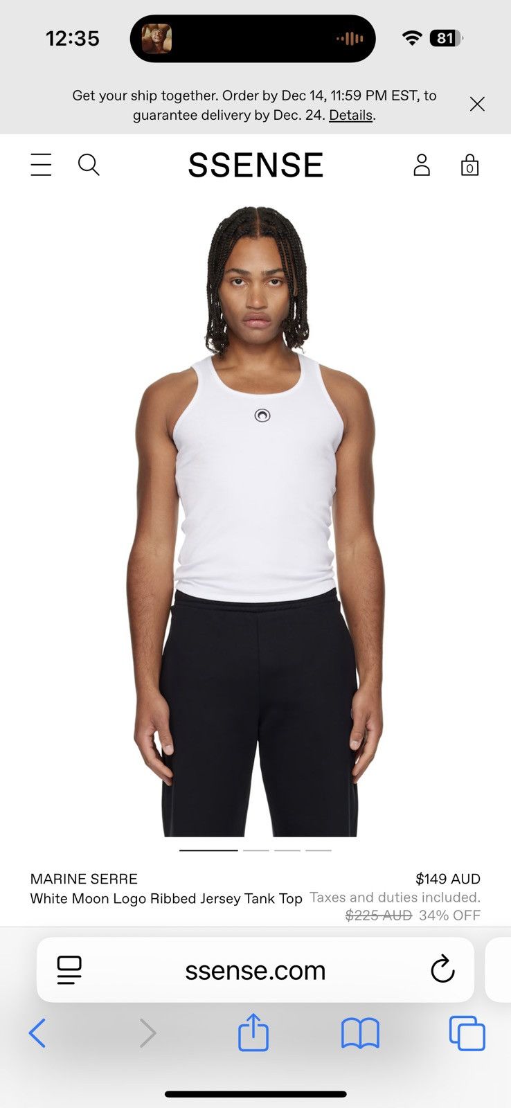 Marine Serre Tank Size XS