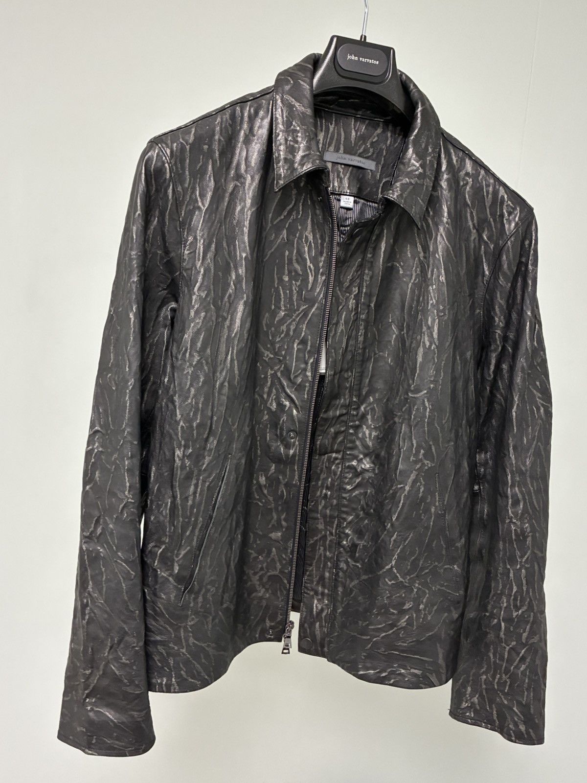 John Varvatos Crinkled Leather Jacket EU 48 USA 38 Size US M / EU 48-50 / 2 - 13 Thumbnail