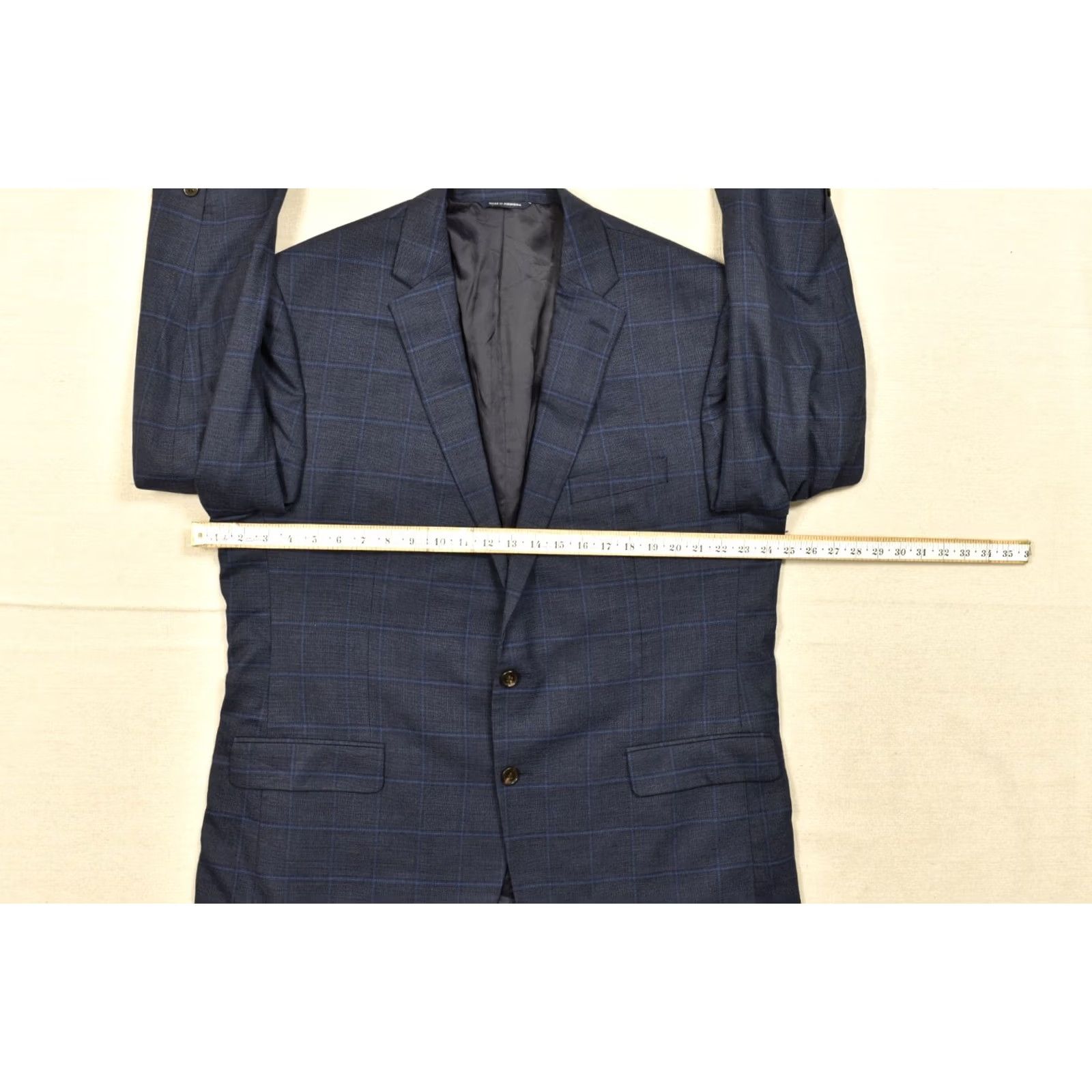 Ralph Lauren Ralph Lauren Men's Blazer Wool Blend Blue Plaid Check 48L Two Button Notch Lapel Long 4-Button Sleeve Inner Pockets Vintage? No Size 48R - 6 Thumbnail