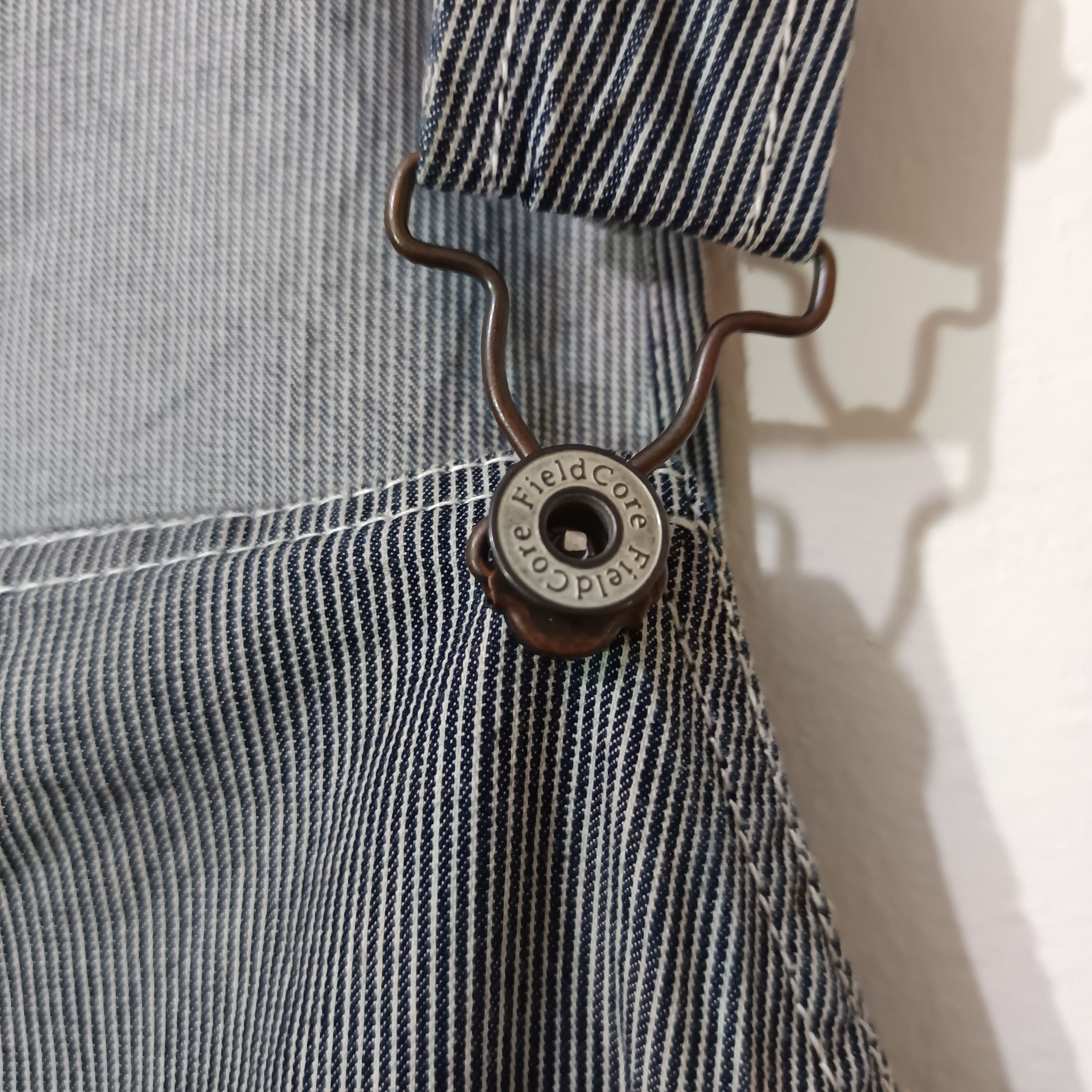 Japanese Brand FIELDCORE OVERALL STRIPED JEANS Size US 34 / EU 50 - 3 Thumbnail