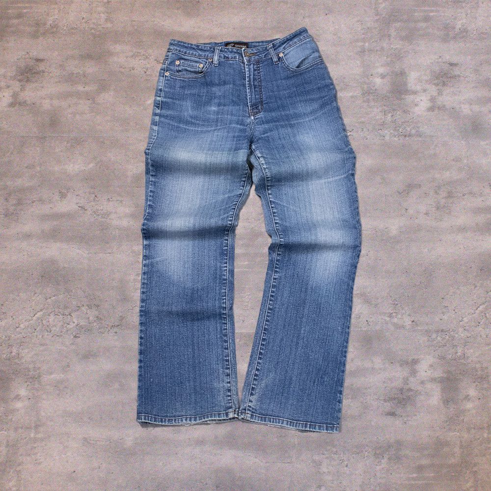 Japanese Brand Y2K's 00's Low Rise Relax Fit Boot Cut Flair Denim Pant's Size US 28 / EU 44 - 2 Thumbnail
