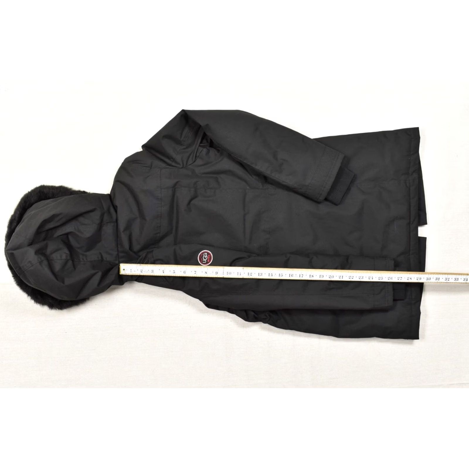Ugg VINTAGE? No. (Skip) UGG Australia Parka Jacket Hooded Down Real Sheepskin Fur Trim Black XS Women Mid-Length Winter Coat Jacket Hoodie Zip Casual Size XS / US 0-2 / IT 36-38 - 2 Thumbnail