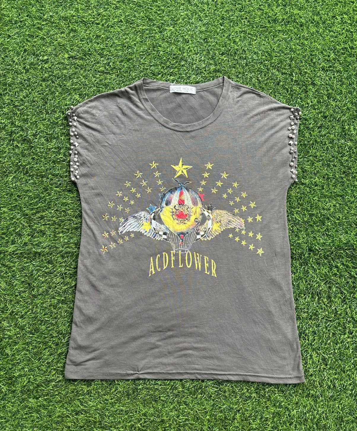 Hysteric Glamour Y2k Acdflower Studded Ifsix Punk Style Tshirt Size US L / EU 52-54 / 3 - 1 Thumbnail