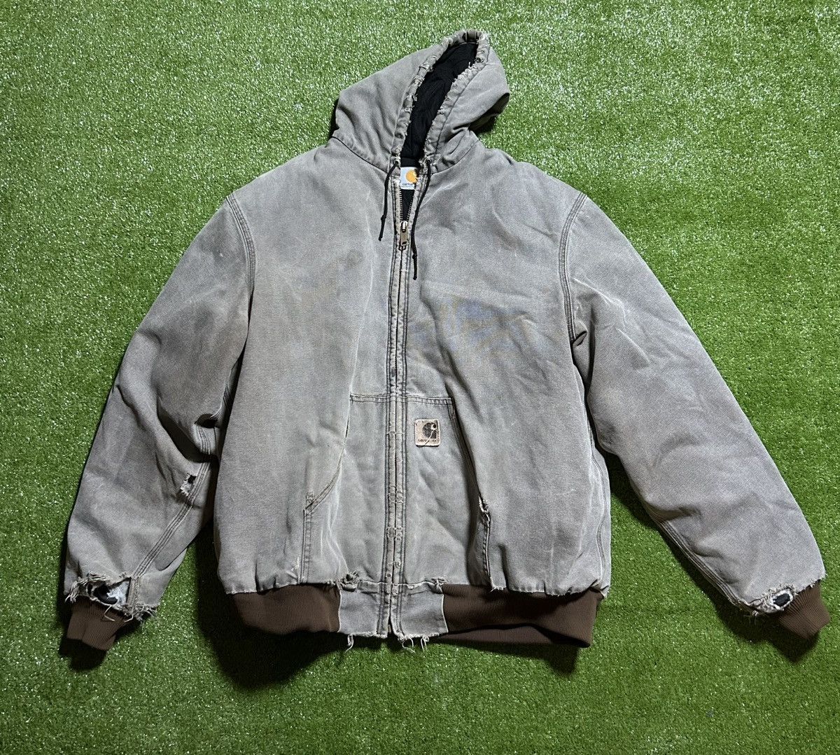 Carhartt VINTAGE 90’s CARHARTT DISTRESSED FADED WORKWEAR JACKET USA Size US XL / EU 56 / 4 - 1 Thumbnail