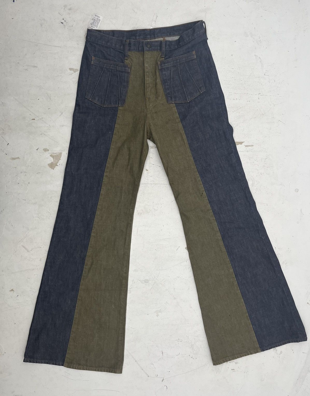 Image of Kapital 14Oz Khaki Flare Two Tone Denim, Men's (Size 36)