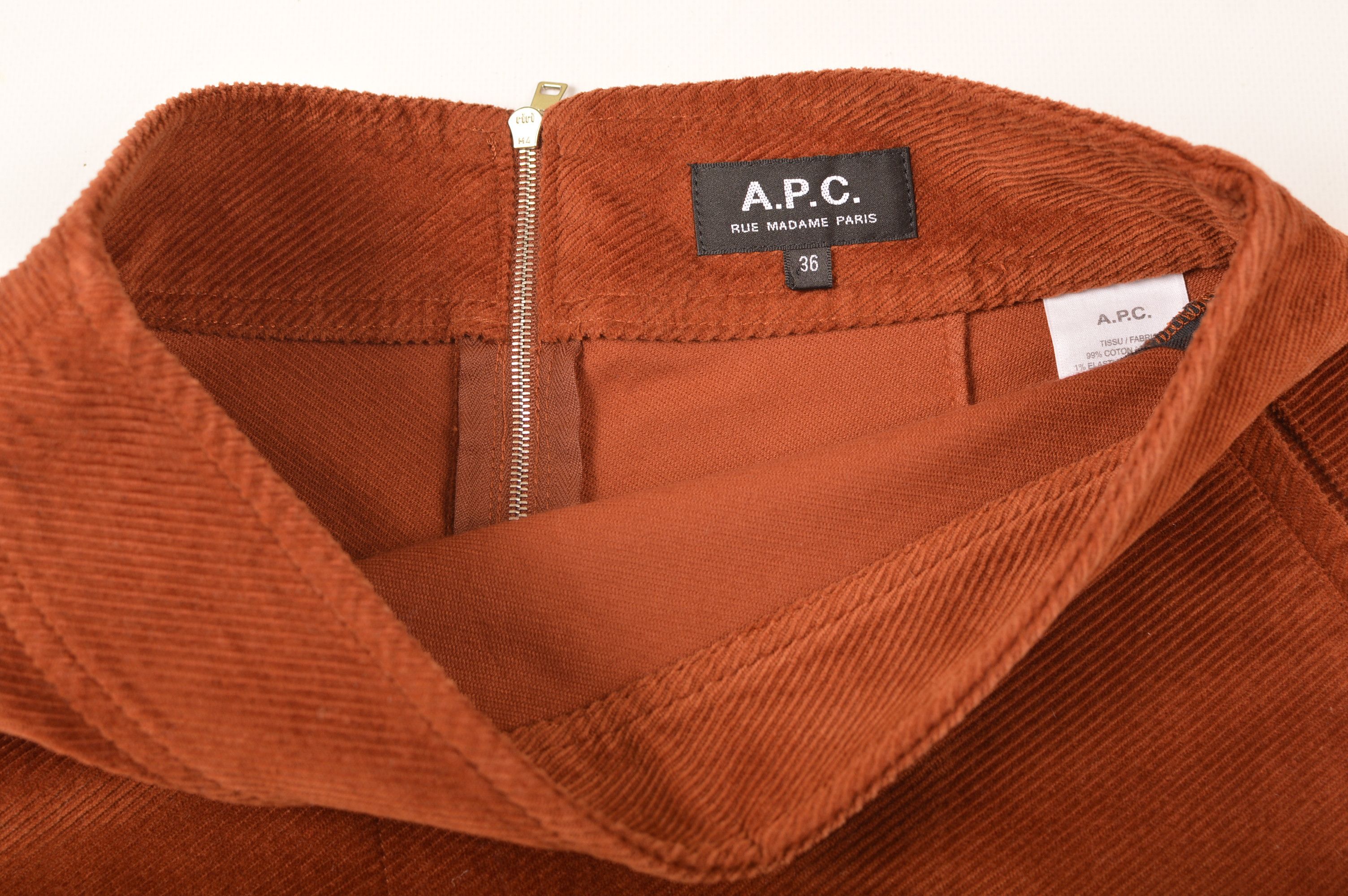 A.P.C. A.P.C Brown Corduroy Cord A-Line Mini Skirt Size 26" / US 2 / IT 38 - 3 Thumbnail