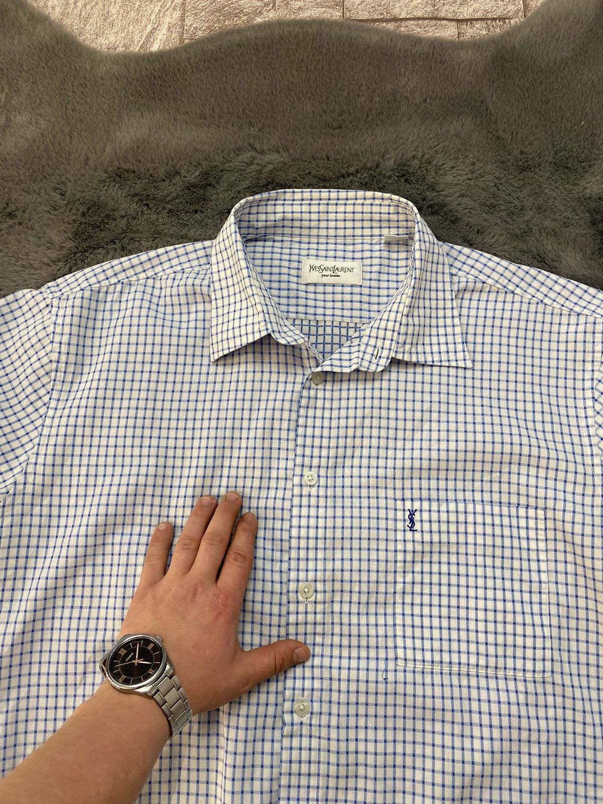 Flannel × Yves Saint Laurent Shirts YSL Yves Saint Laurent style by Travis Scott Xl Size US XL / EU 56 / 4 - 8 Thumbnail