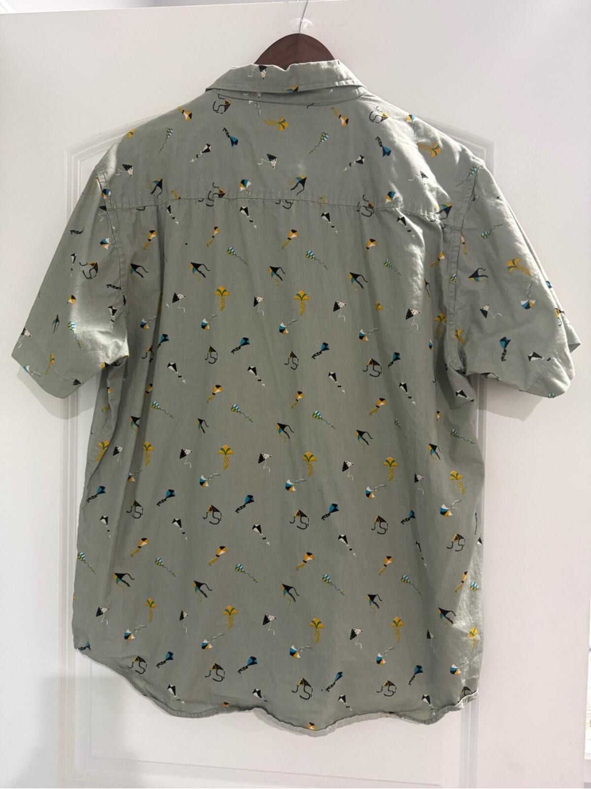StraightFaded Light Sage Short-Sleeve Printed Button-Down Shirt Size US XL / EU 56 / 4 - 2 Thumbnail