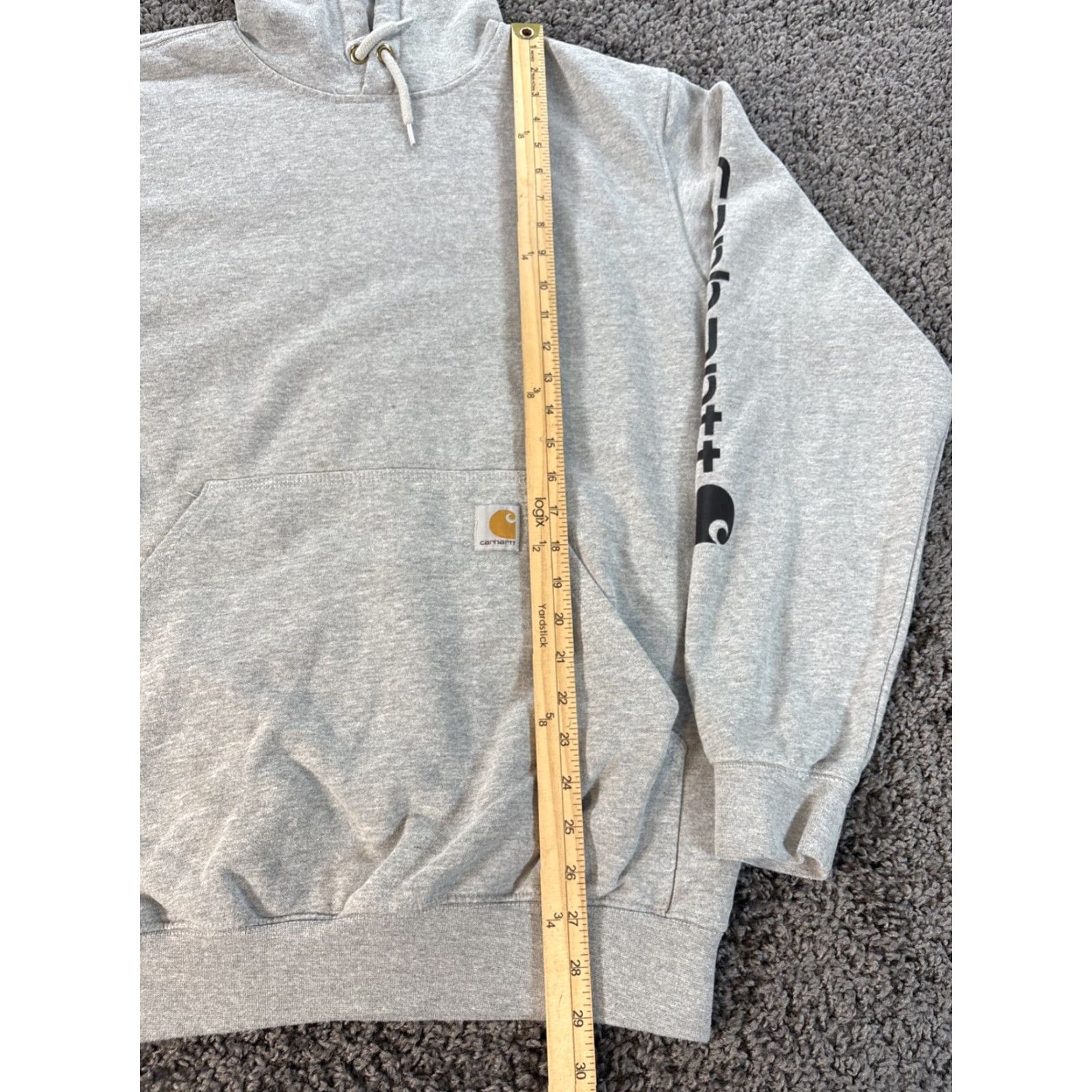 Carhartt Carhartt Hoodie Men's M Gray Loose Fit Fleece Pullover Logo Embroidered Pocket Hooded Crewneck Sleeve Size US M / EU 48-50 / 2 - 2 Thumbnail