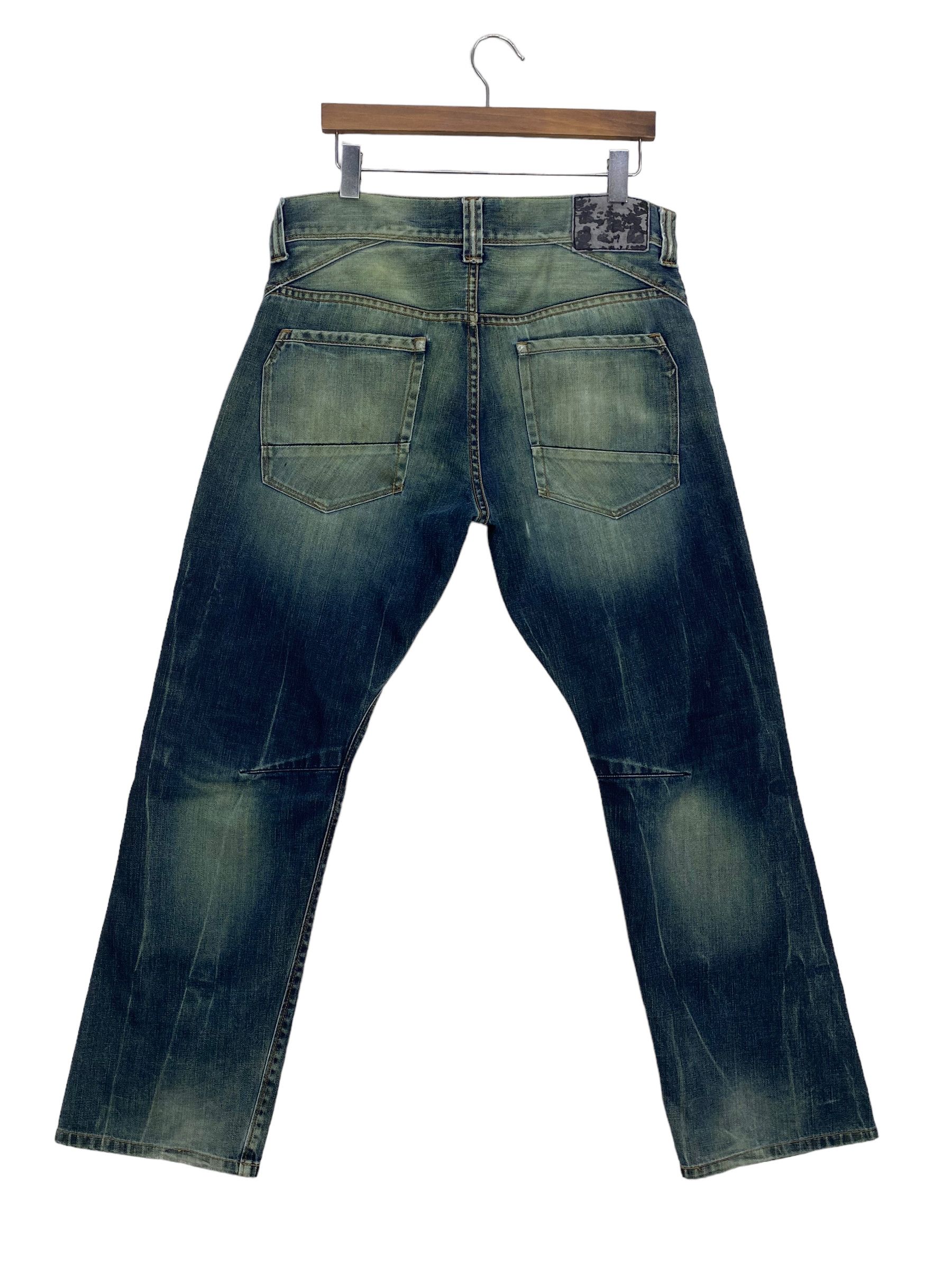 image of Distressed Denim Back Number Jeans Punk Jeans in Blue, Men's (Size 34)