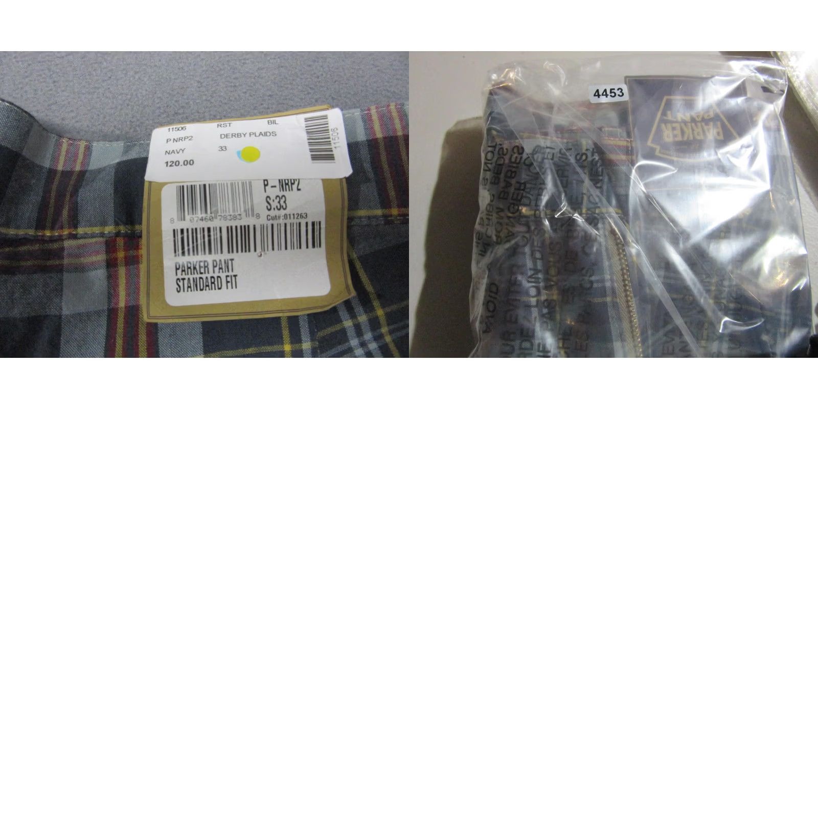 Bills Khakis Bills Khakis Pants Mens 33x38 Blue Derby Plaid Raw Hem Parker Preppy Chino USA Size US 33 - 9 Thumbnail